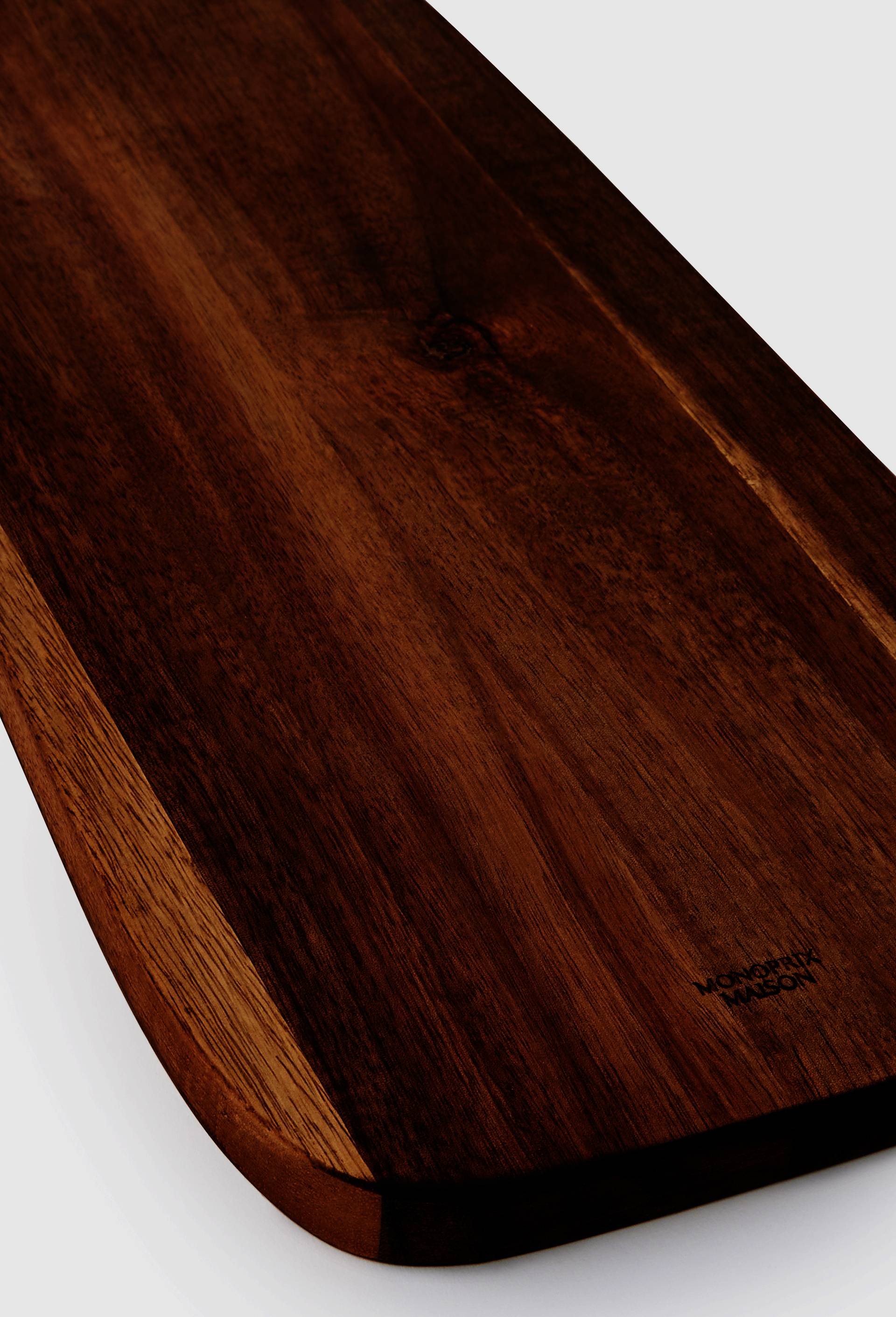 Planche &agrave; d&eacute;couper, 37 x 18cm, bois d'acacia, Brun, large image number 1.0
