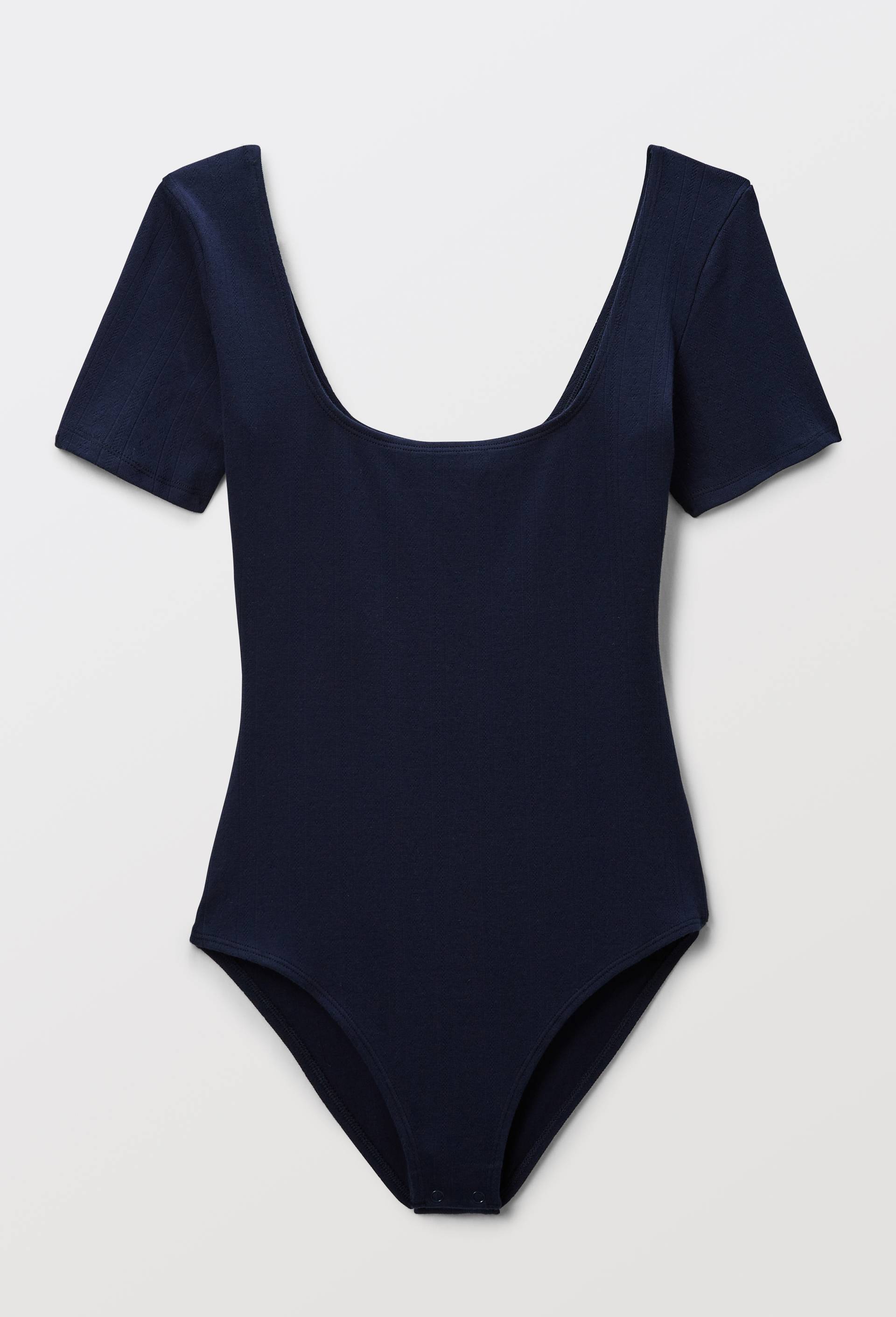Body manches courtes pointelle en coton BIO GOTS, Bleu, large image number 2