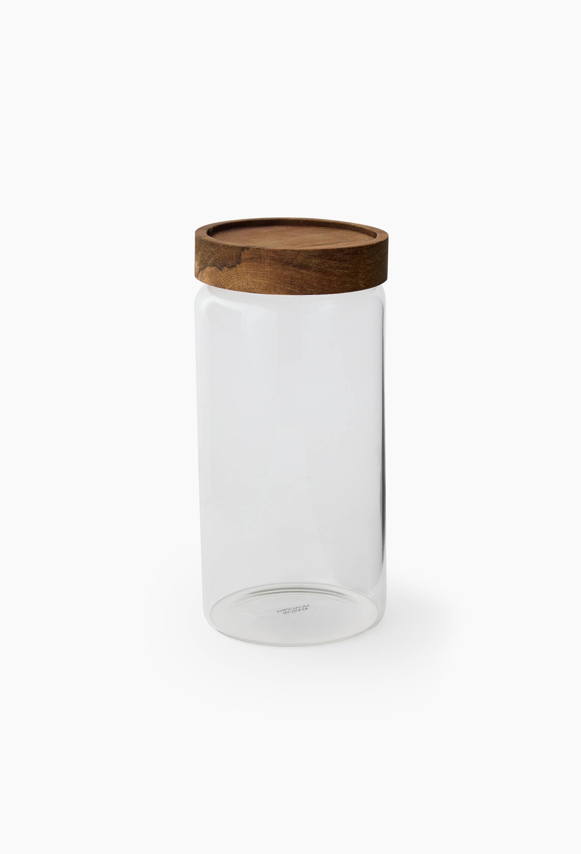 Bocal 1,25L, finition couvercle bois d'acacia, Transparent, large image number 0