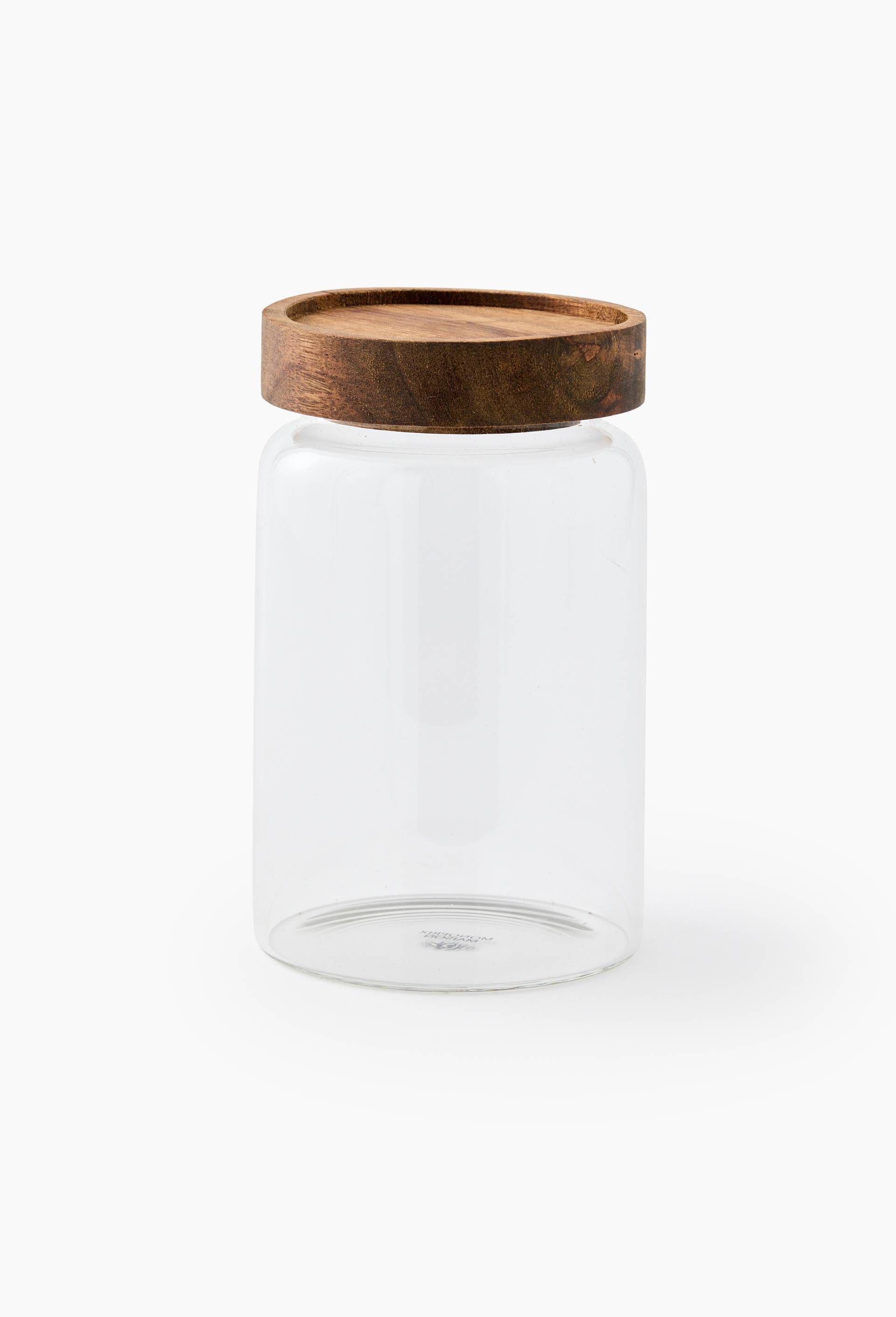 Bocal 90cl, finition couvercle bois d'acacia, Transparent, large image number 0