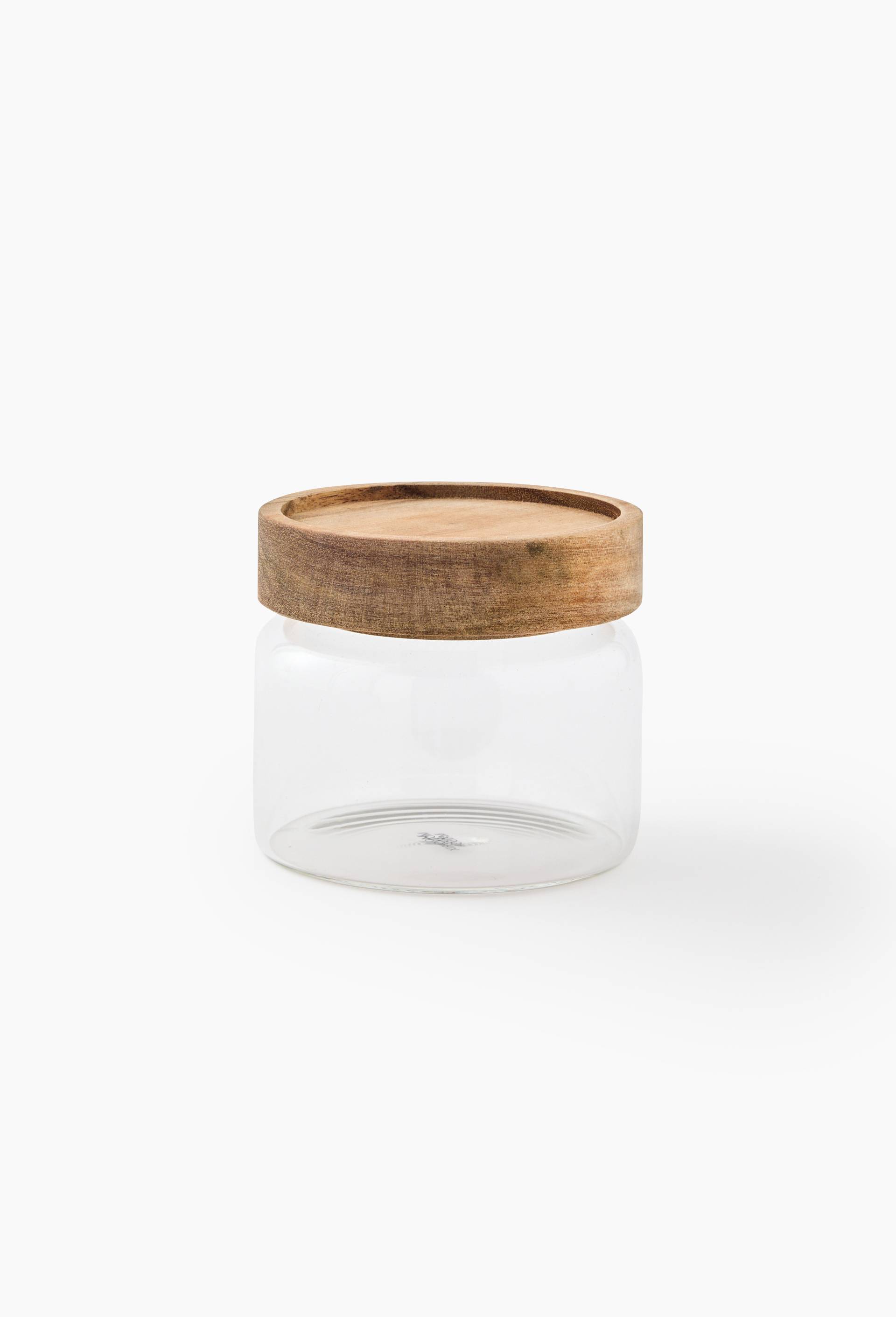Bocal 38cl, finition couvercle bois d'acacia, Transparent, large image number 0
