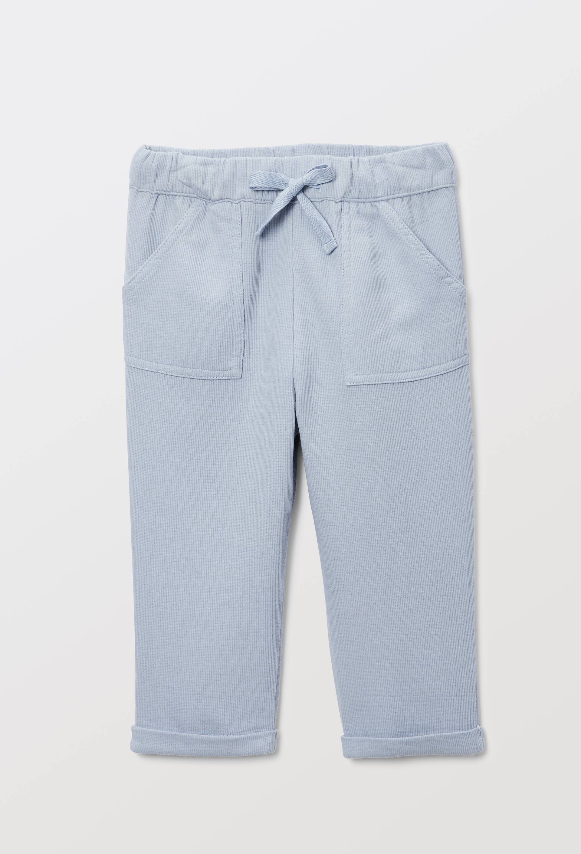 Pantalon taille &eacute;lastique uni en gaze de coton BIO GOTS, Bleu, large image number 0