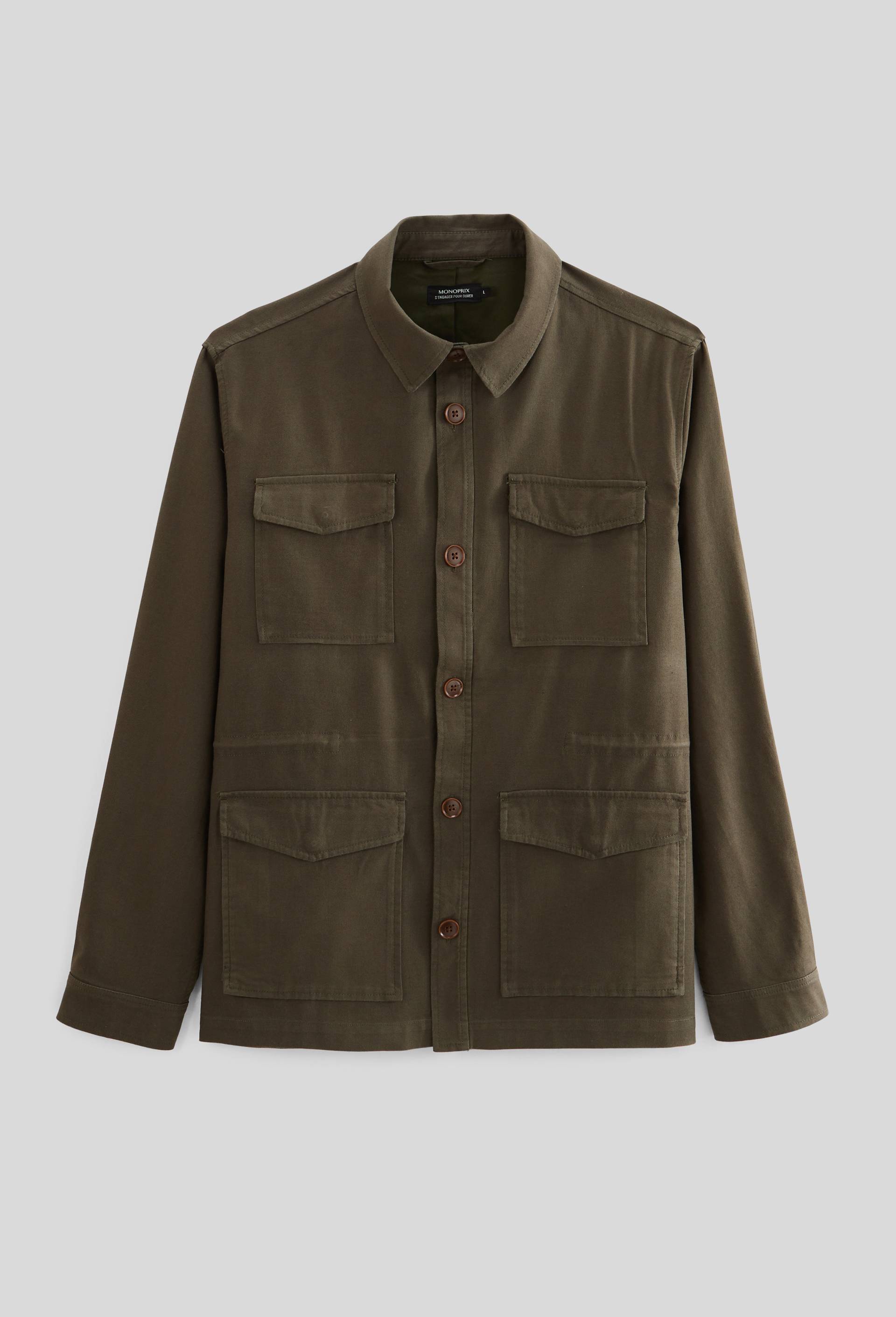 Veste en coton lin, Vert fonc&eacute;, large image number 2.0