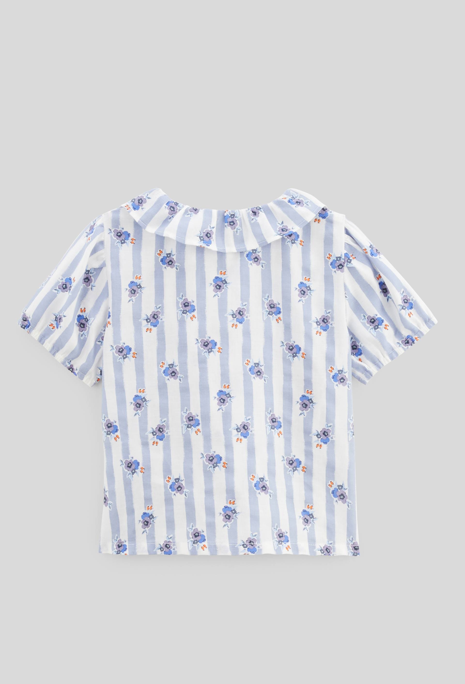 Blouse manches courtes imprim&eacute;e en coton BIO GOTS, Ecru, large image number 1.0