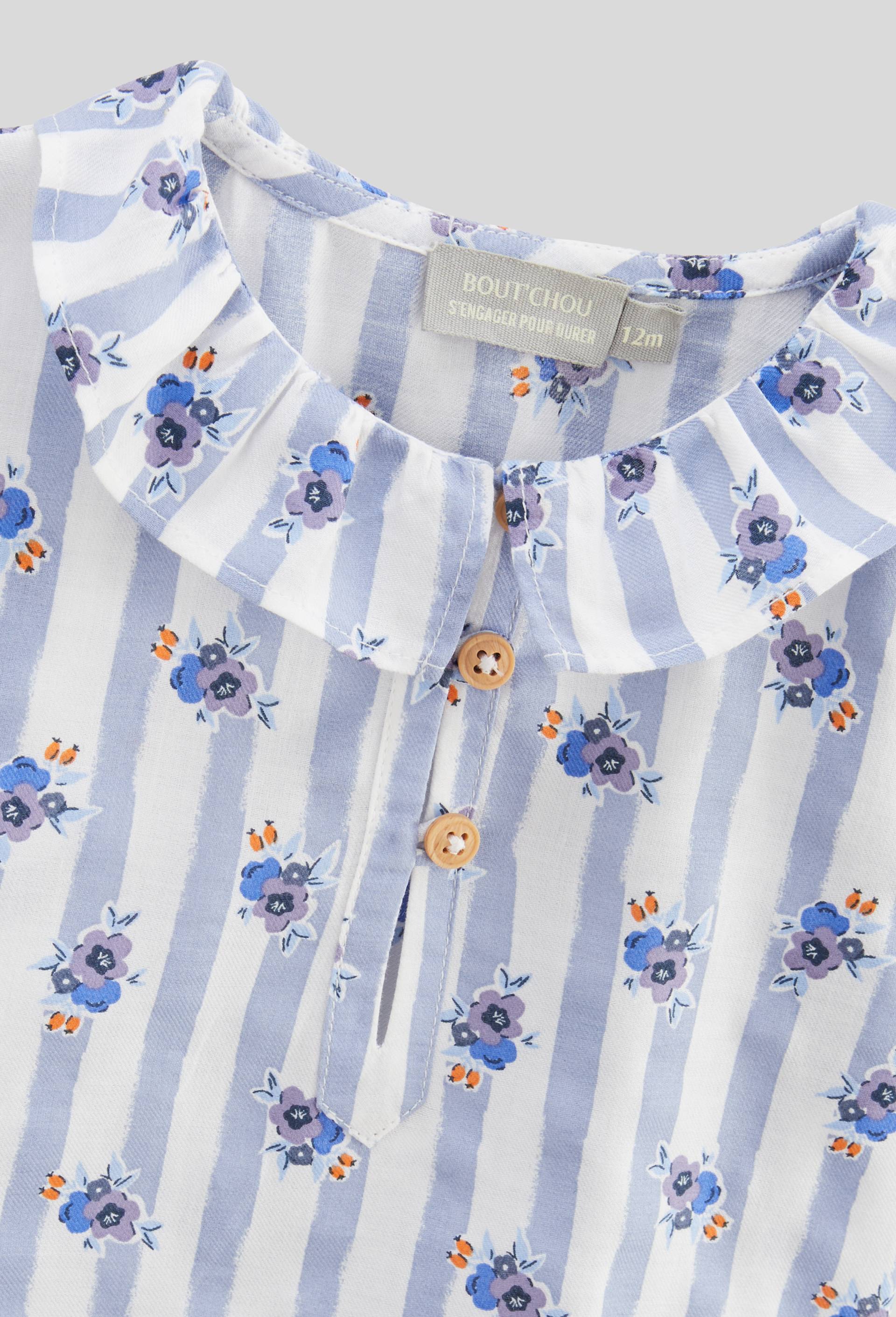Blouse manches courtes imprim&eacute;e en coton BIO GOTS, Ecru, large image number 2.0