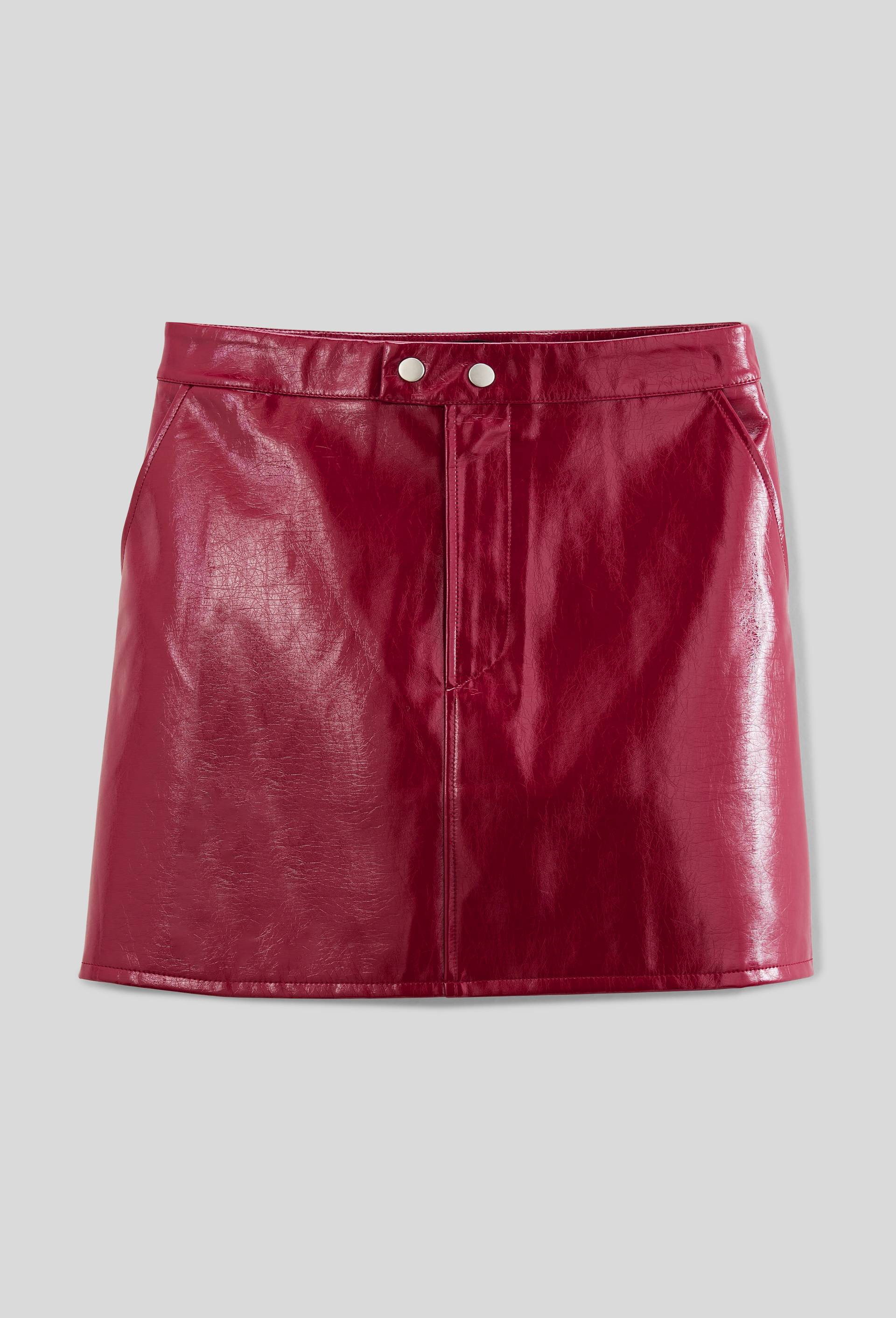 Jupe courte en vinyle, Rouge fonc&eacute;, large image number 4.0