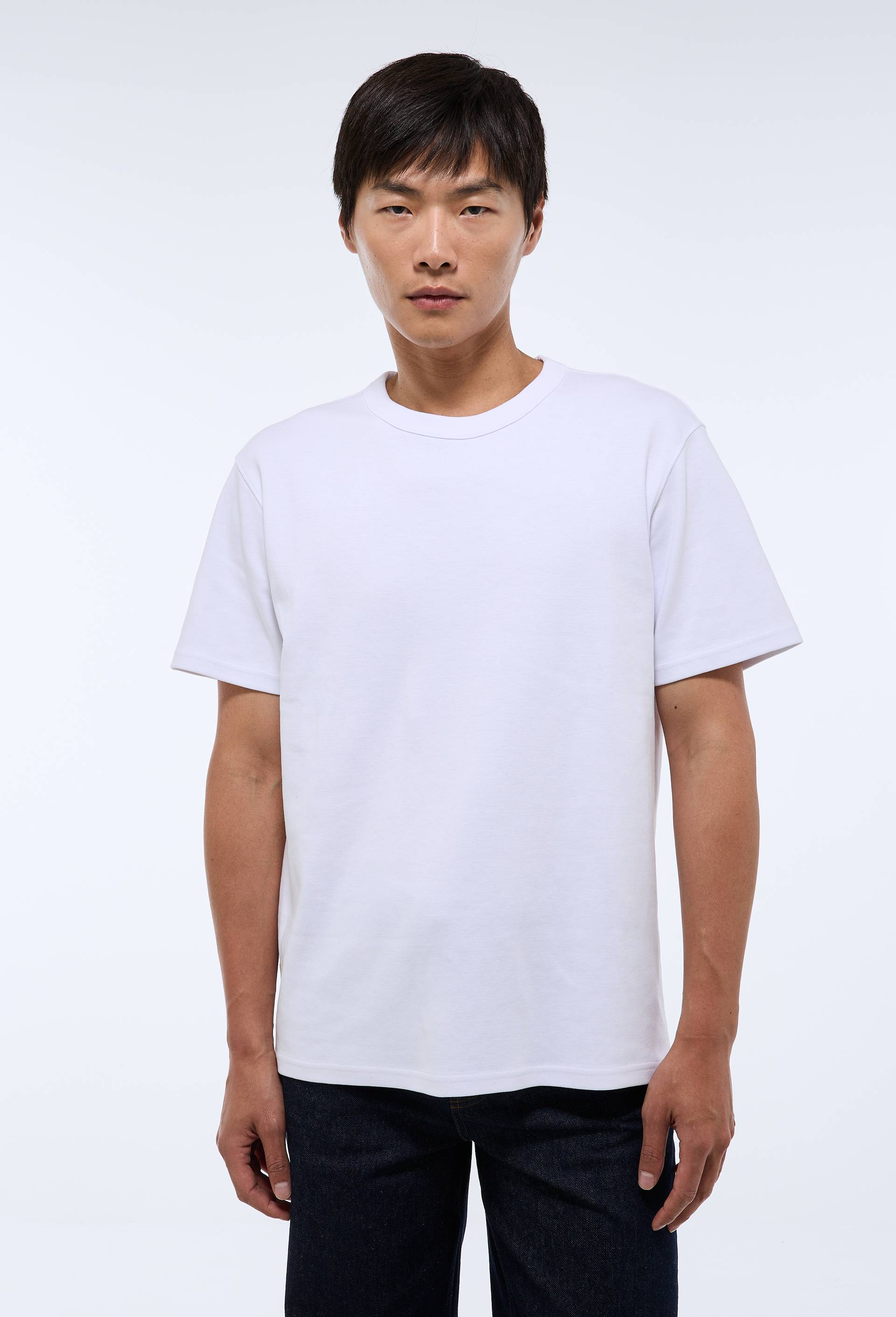 T-shirt manches courtes interlock en coton BIO GOTS, Blanc, swatch image