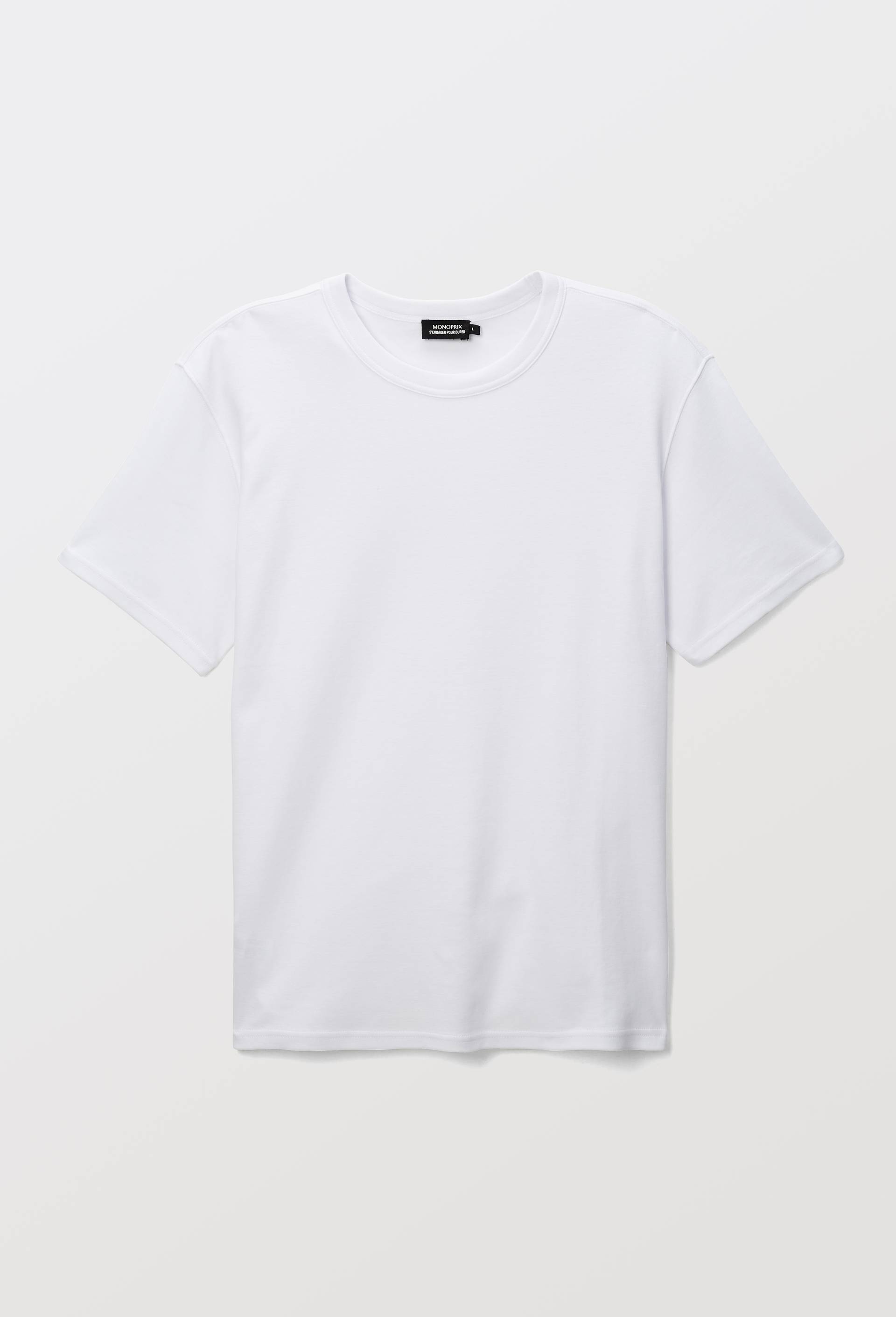 T-shirt manches courtes interlock en coton BIO GOTS, Blanc, large image number 3