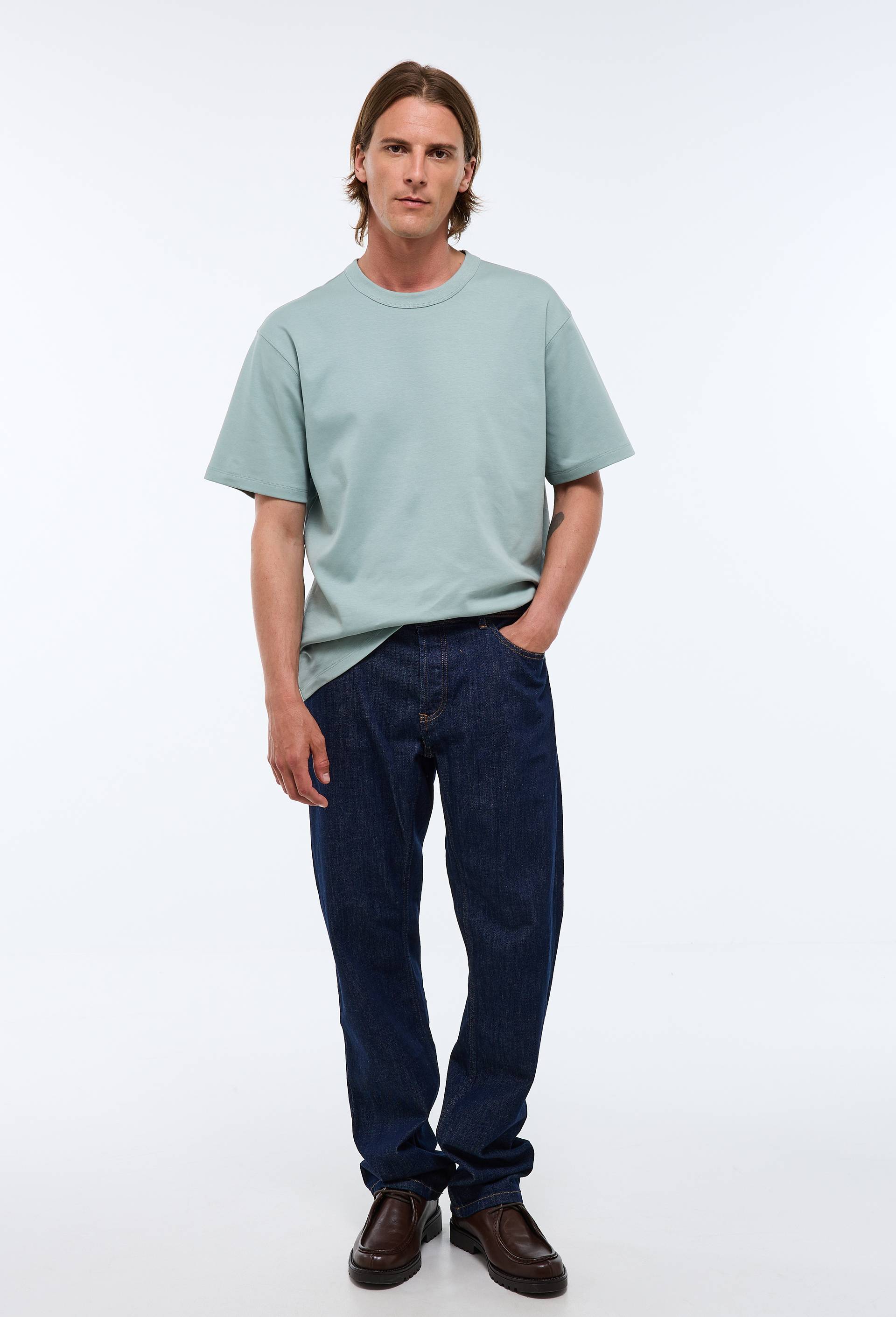 T-shirt manches courtes interlock en coton BIO GOTS, Vert clair, large image number 0.0