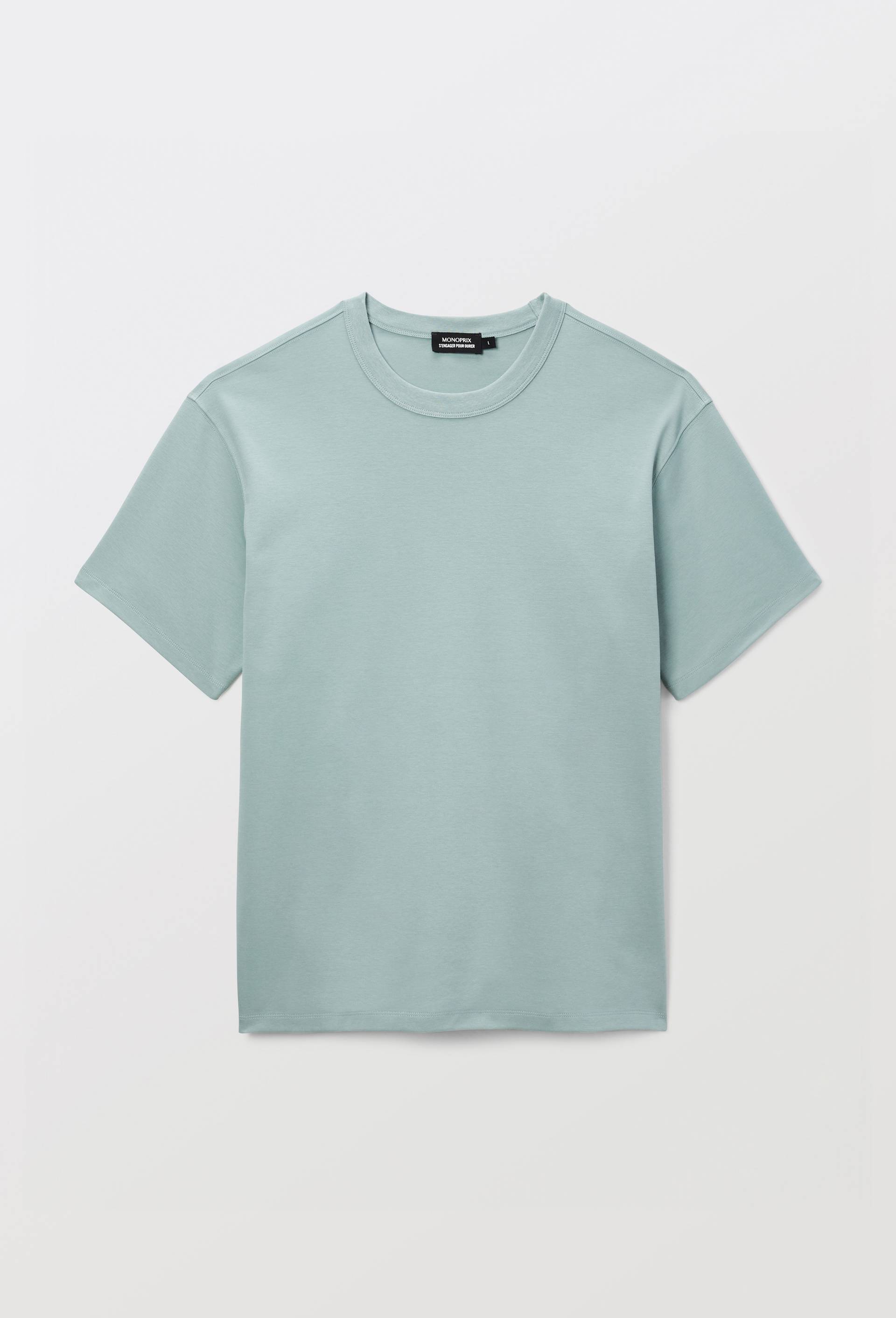 T-shirt manches courtes interlock en coton BIO GOTS, Vert clair, large image number 2