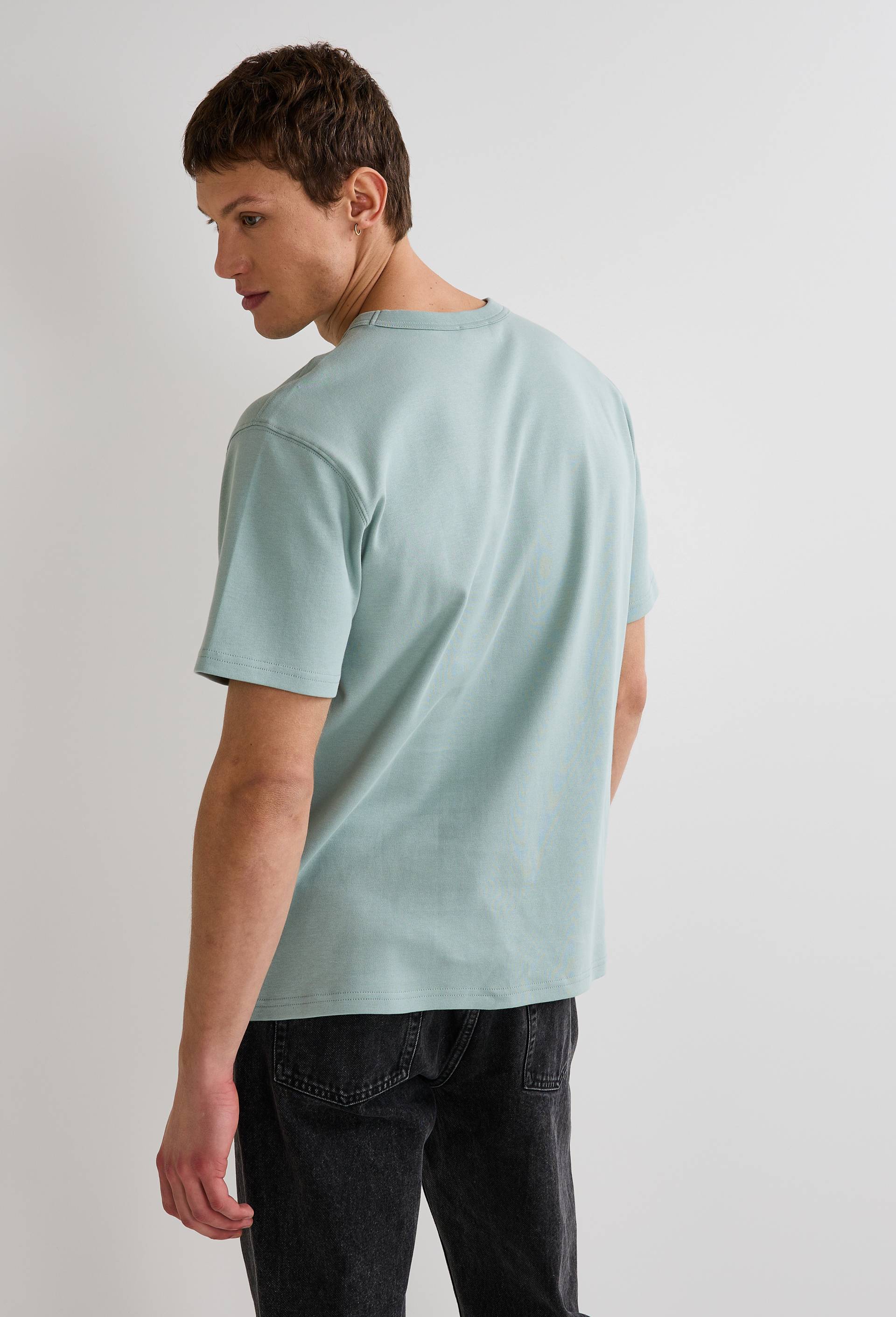 T-shirt manches courtes interlock en coton BIO GOTS, Vert clair, large image number 3