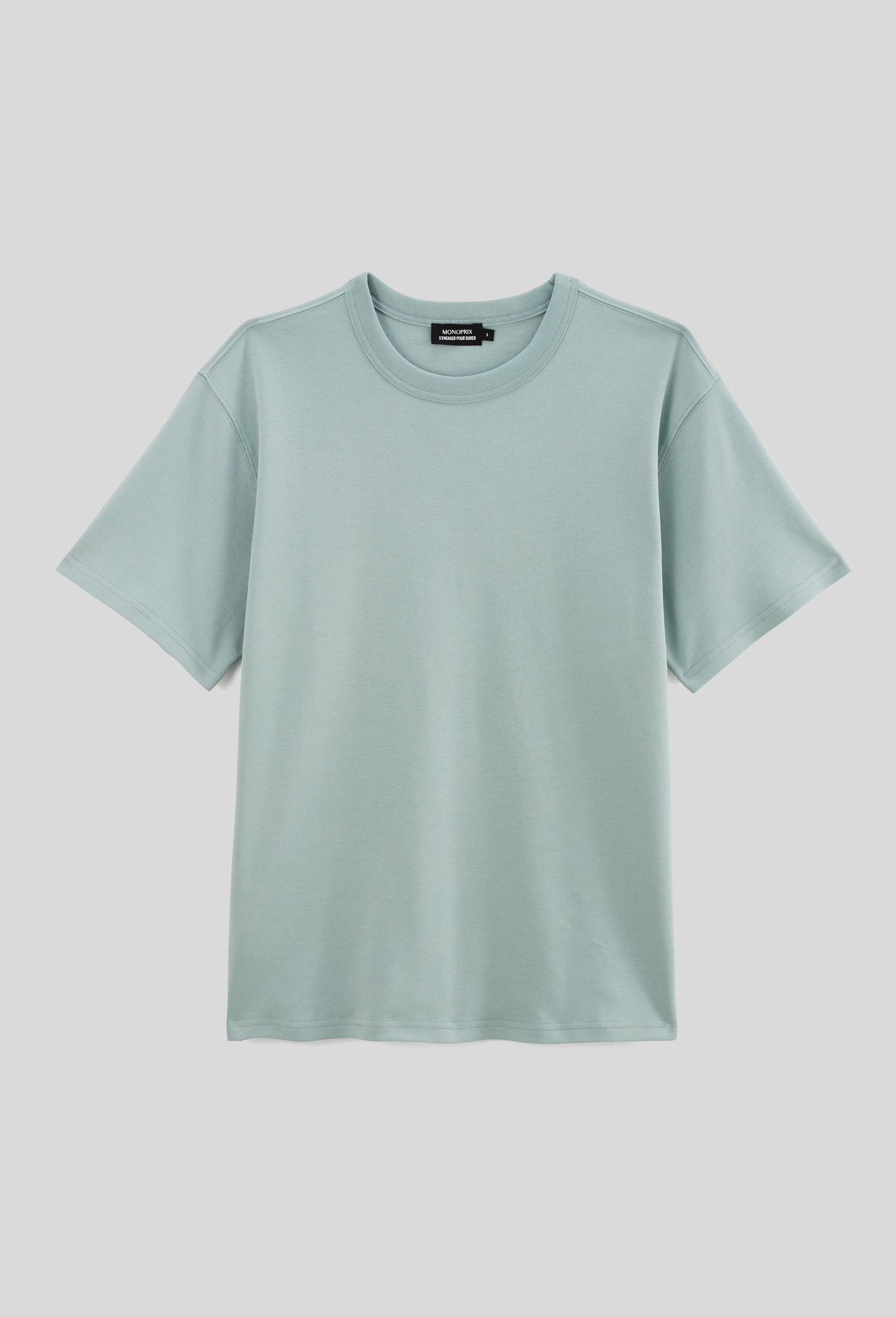 T-shirt manches courtes interlock en coton BIO GOTS, Vert clair, large image number 4