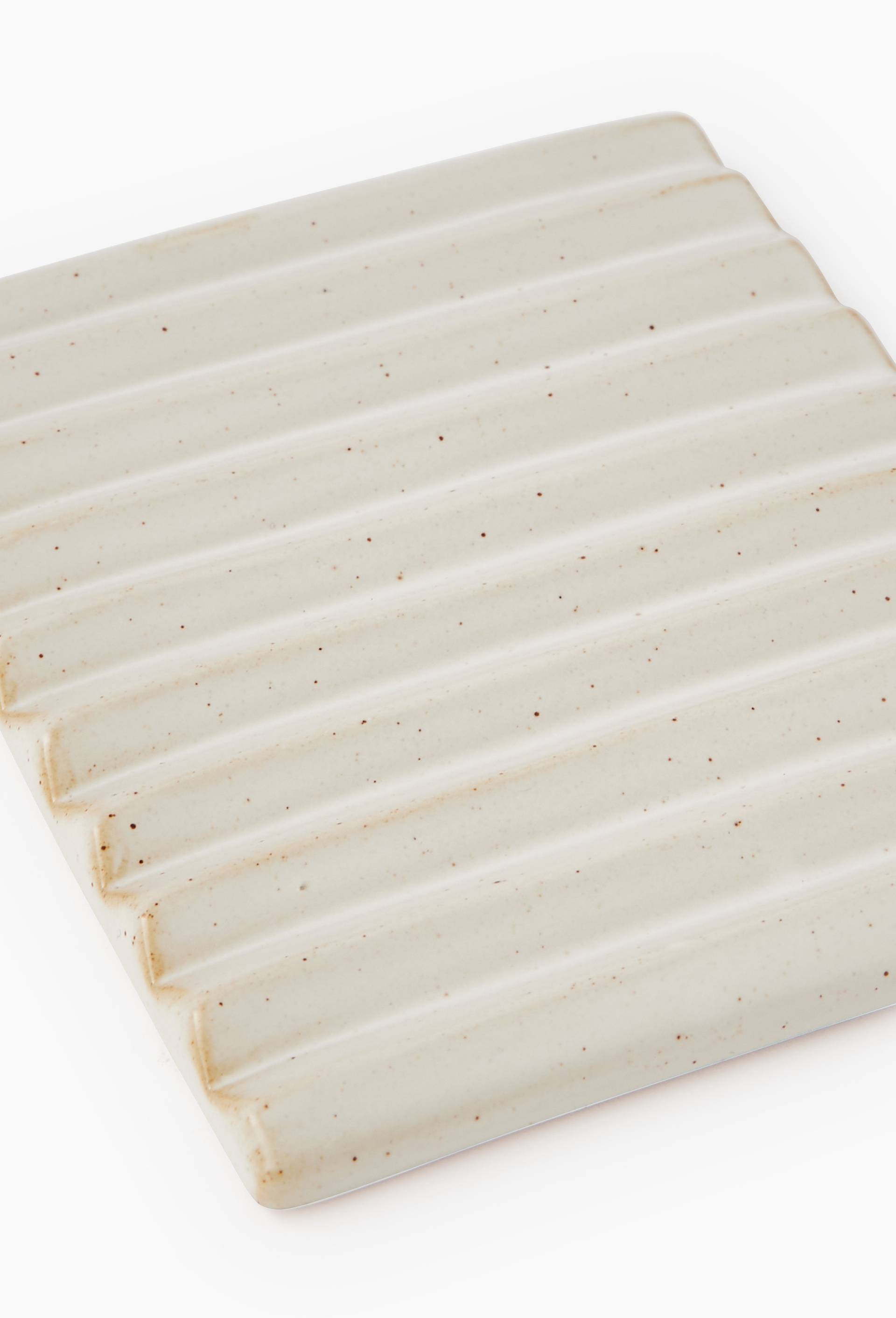 Porte savon, 13,5x10,1cm, en céramique, Brun clair, large image number 1