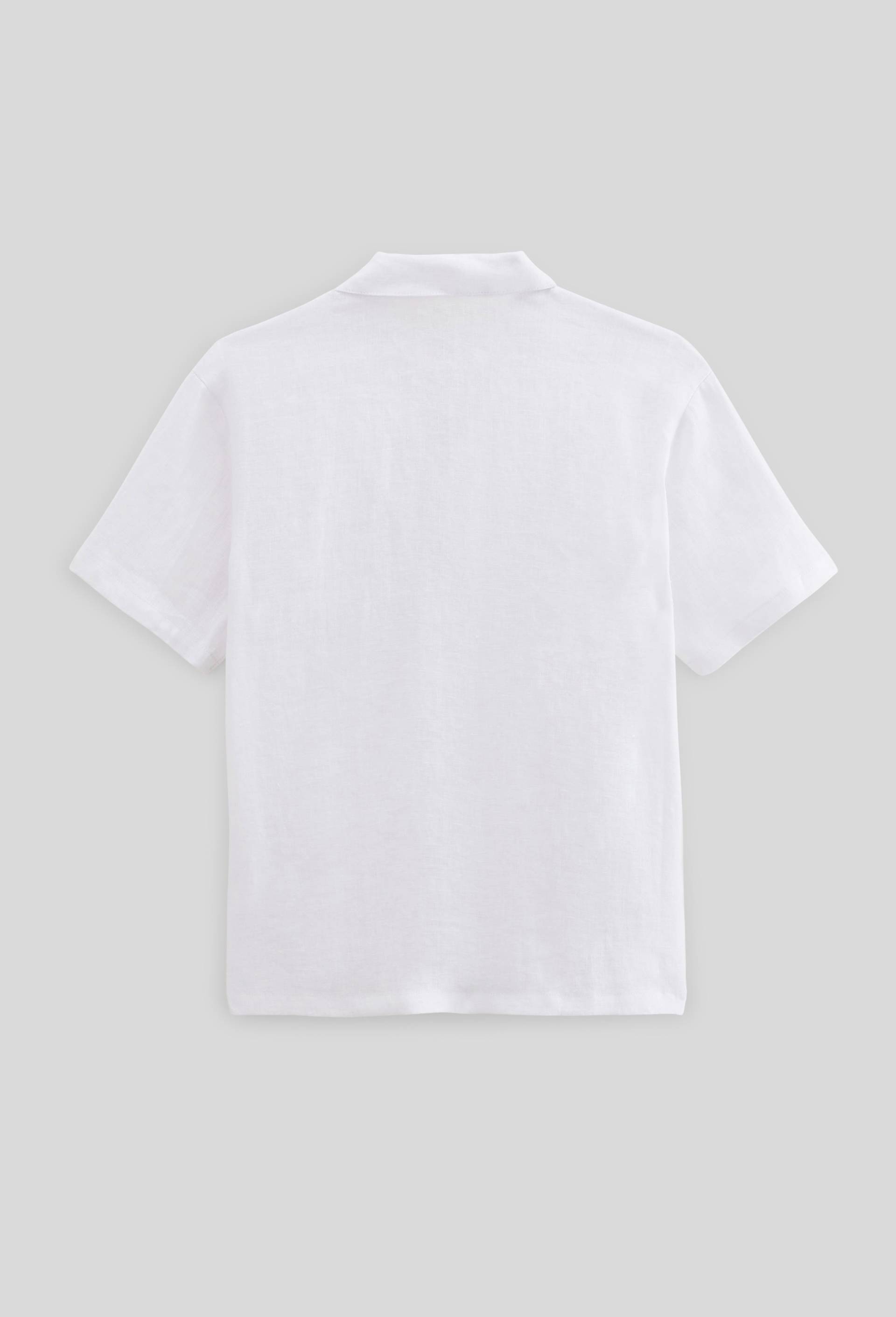 Chemise manches courtes unie en 100% lin, Ecru, large image number 2