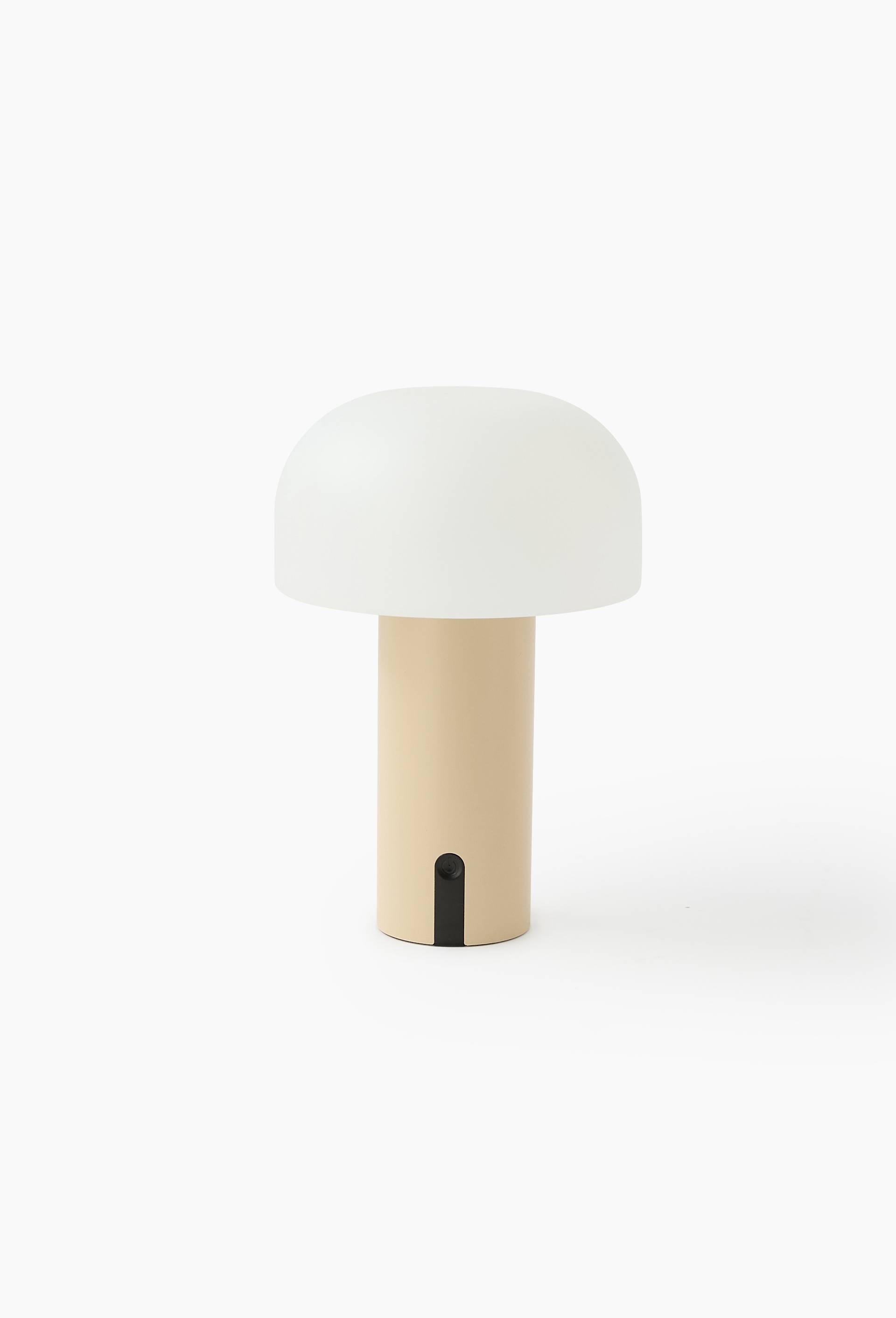 Lampe de bureau rechargeable, 15x22 cm , base en aluminium et abat jour en plastique PE, Brun clair, large image number 0