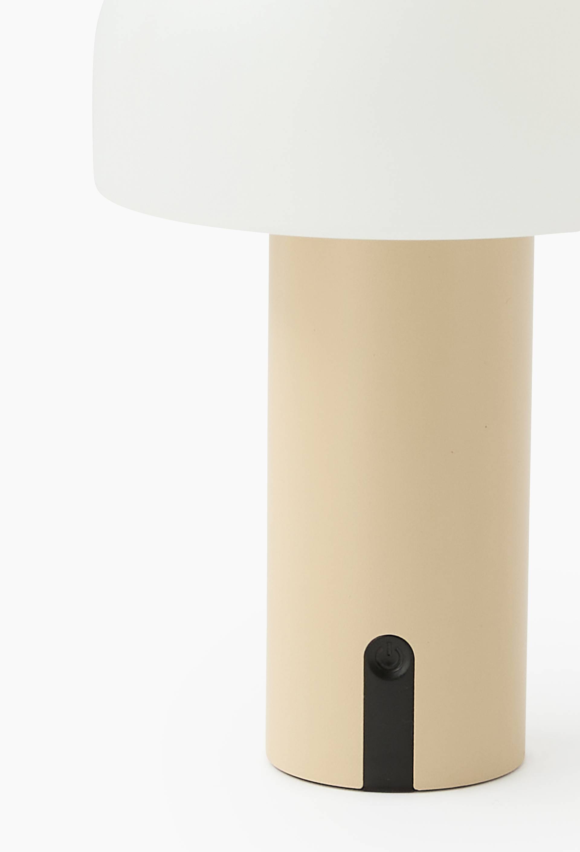 Lampe de bureau rechargeable, 15x22 cm , base en aluminium et abat jour en plastique PE, Brun clair, large image number 1