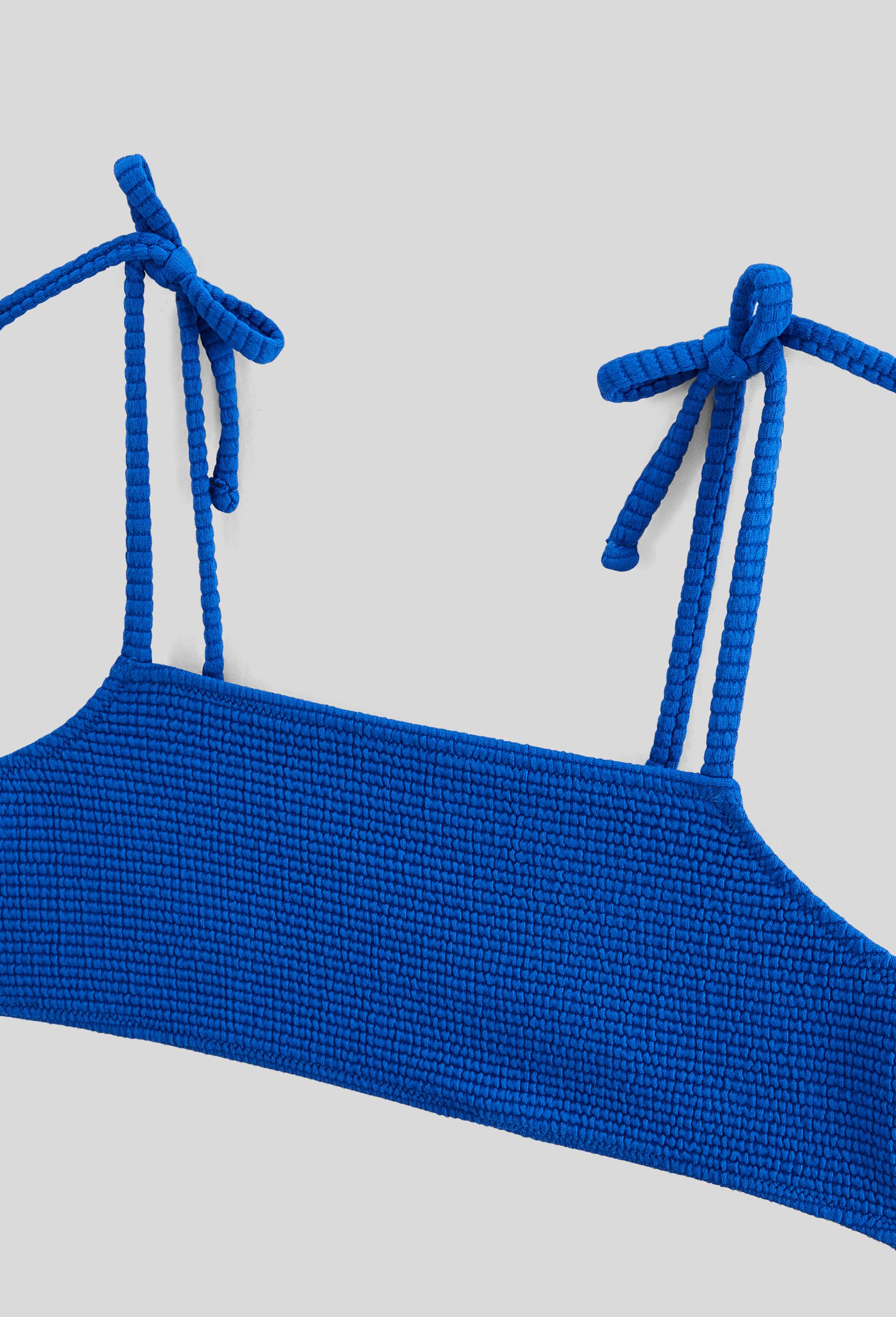 Maillot de bain 2 pi&egrave;ces uni, Bleu, large image number 2