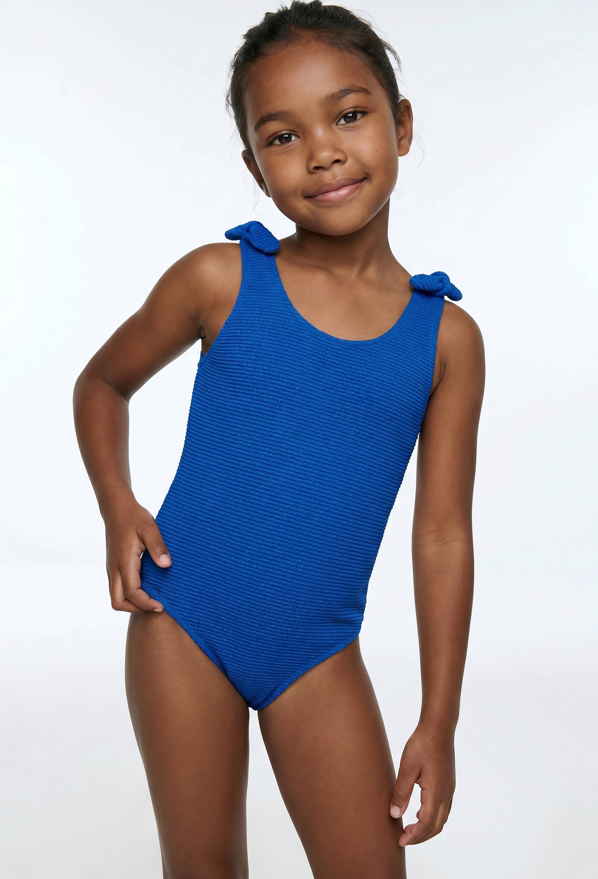 Maillot de bain 1 pi&egrave;ce uni, Bleu, swatch image