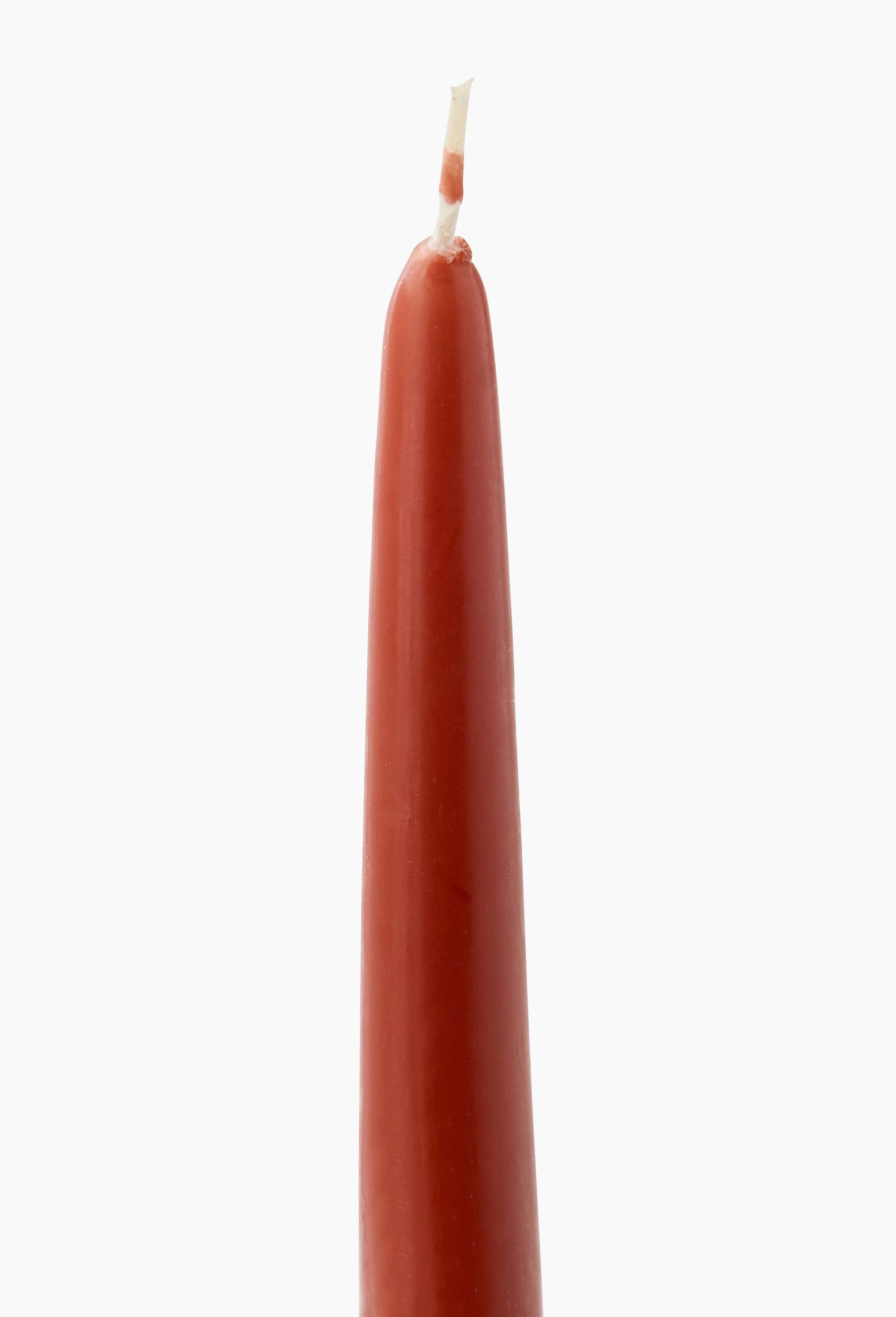 Lot 2 bougies flambeaux suspendus, H24cm, en cire, Orange foncé, large image number 1
