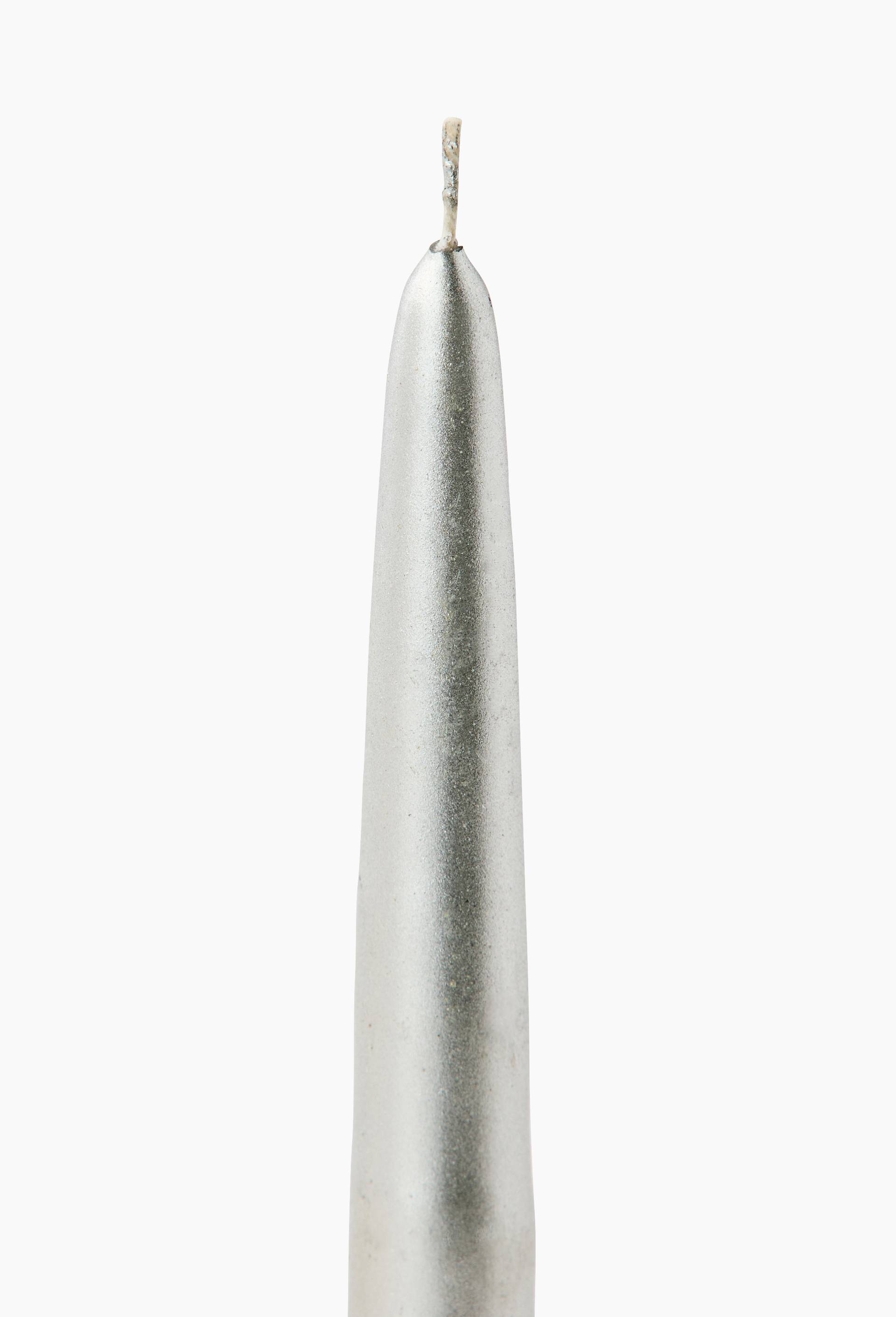 Lot 2 bougies flambeaux suspendus, H24cm, en cire, Gris, large image number 2