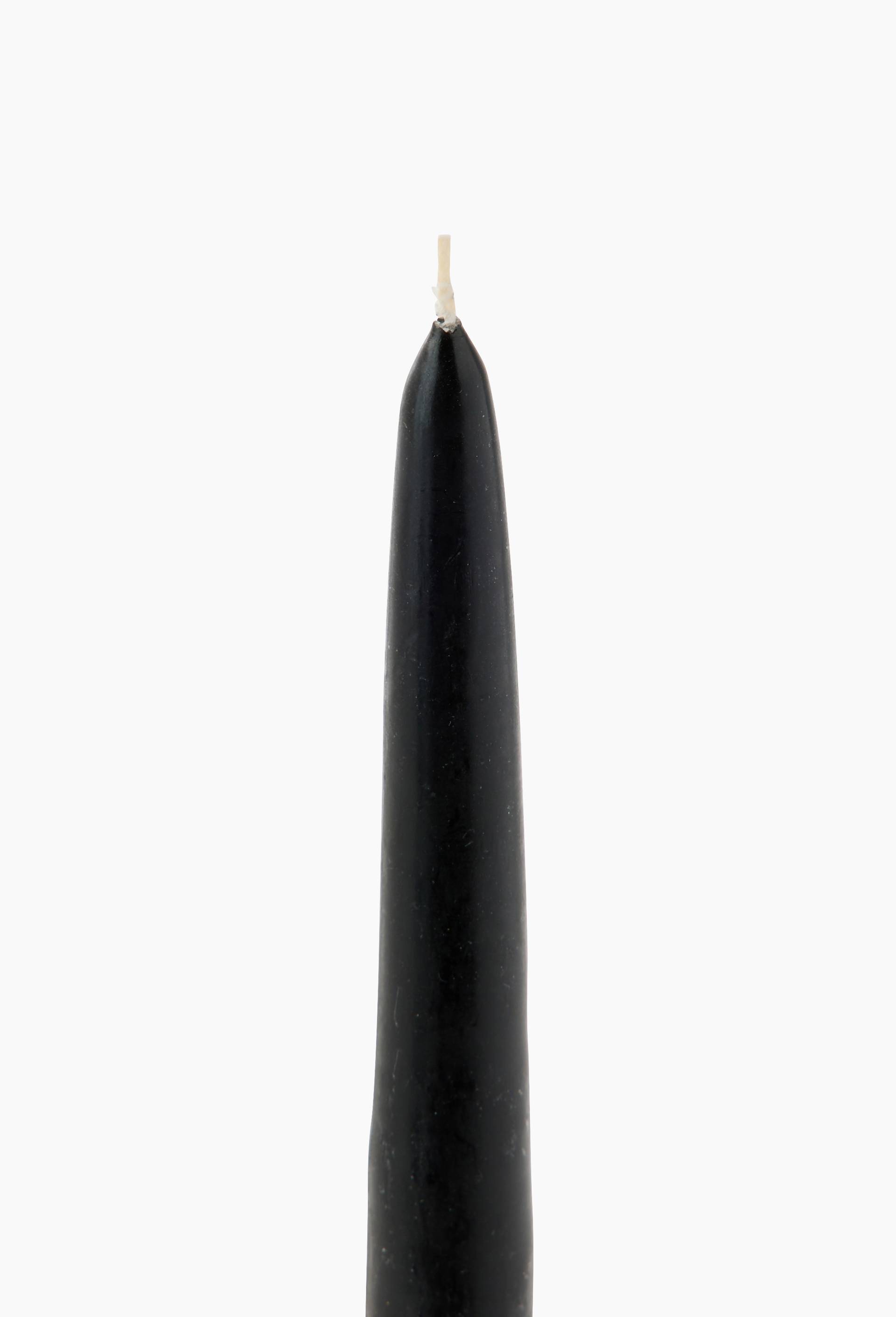 Lot 2 bougies flambeaux suspendus, H24cm, en cire, Noir, large image number 2