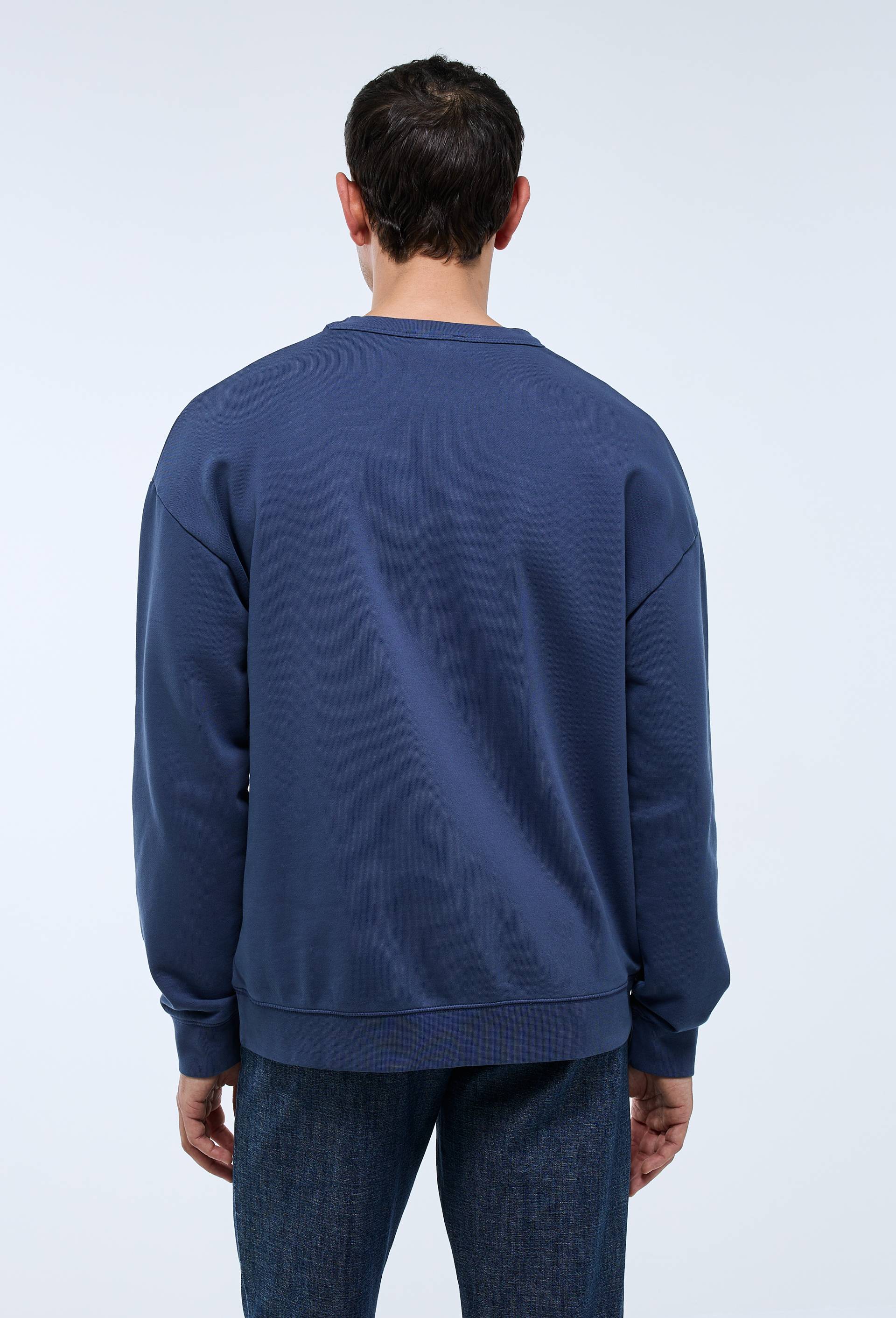 Sweat col rond en coton BIO GOTS, Bleu foncé, large image number 2