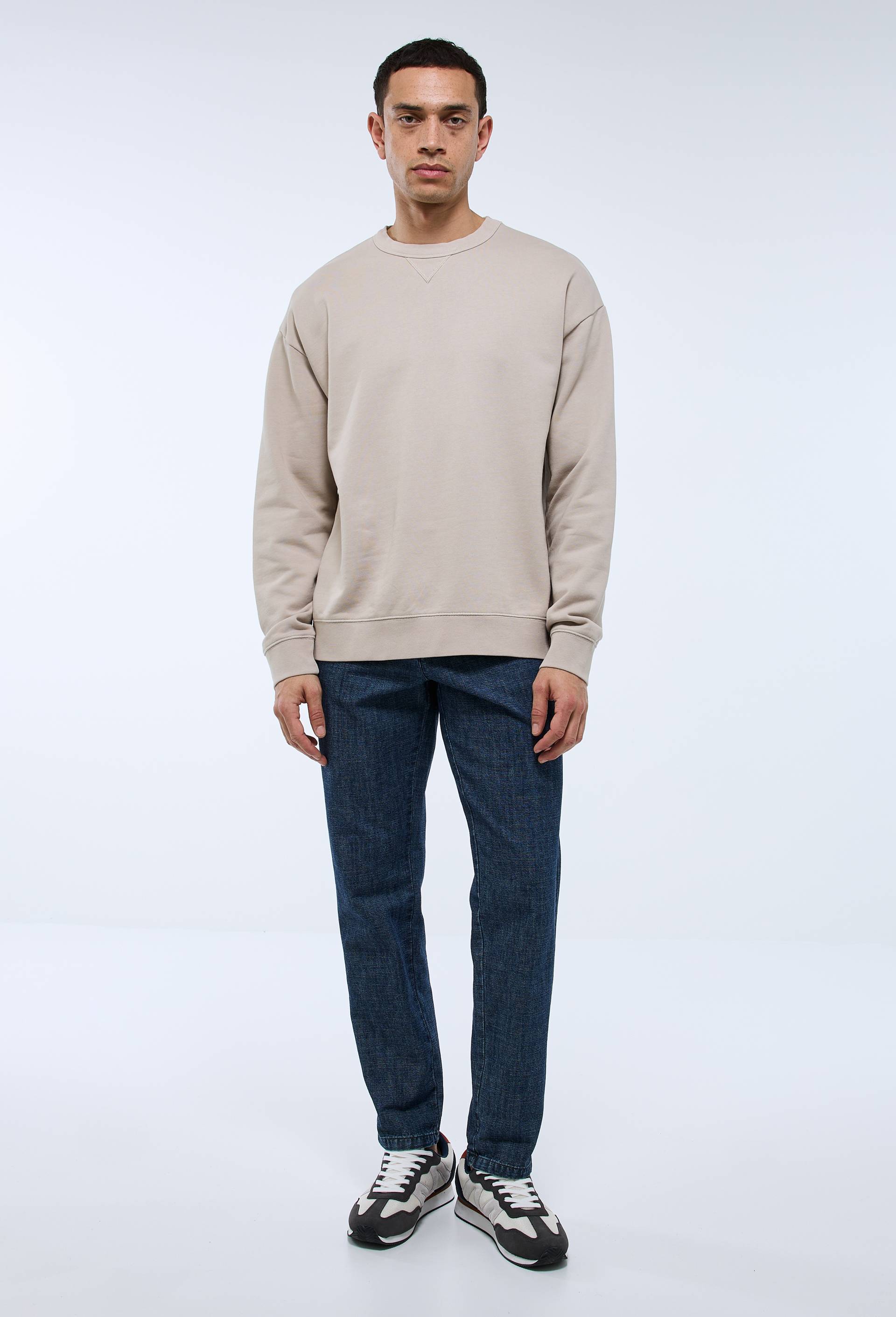 Sweat col rond en coton BIO GOTS, Beige clair, large image number 1