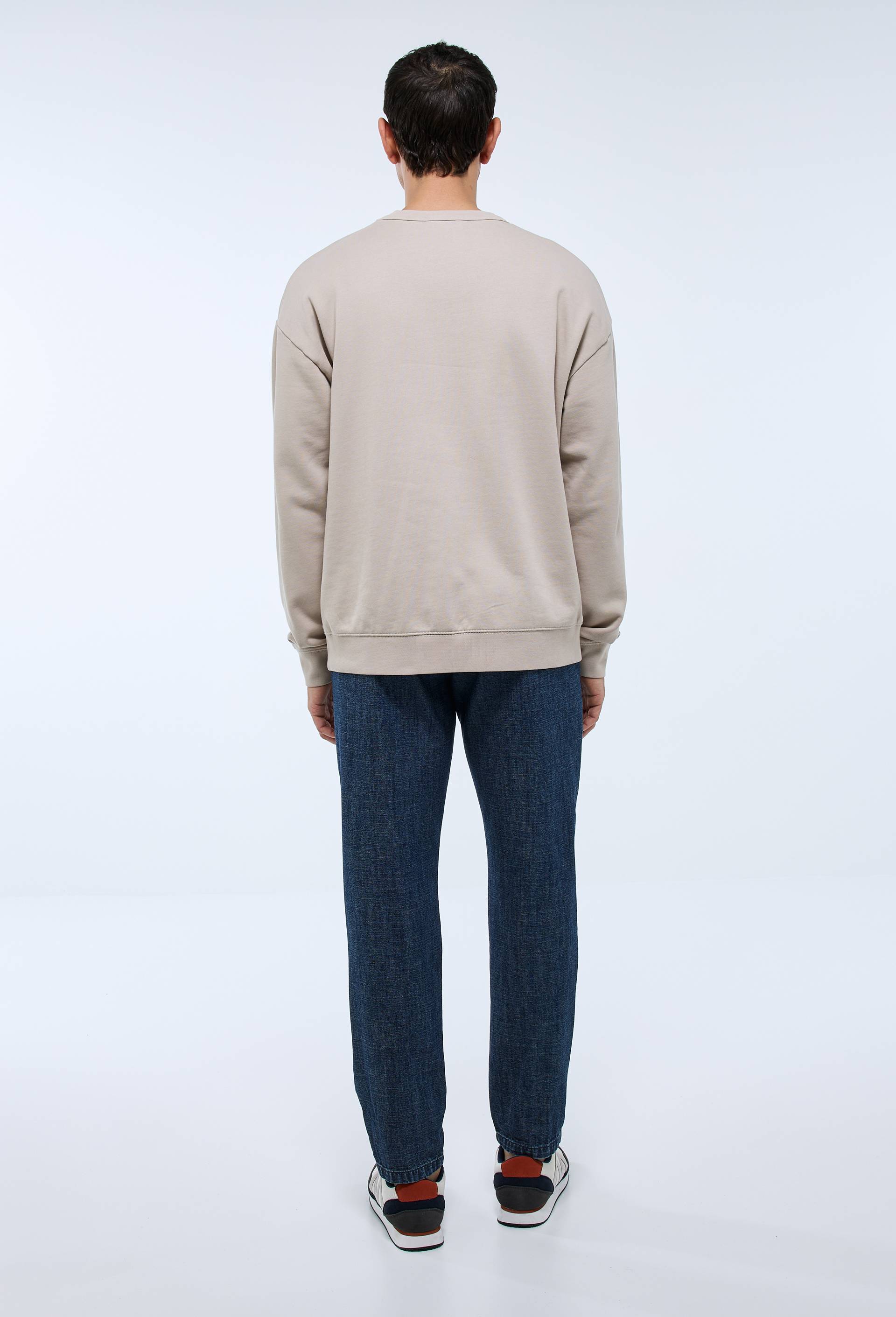 Sweat col rond en coton BIO GOTS, Beige clair, large image number 2