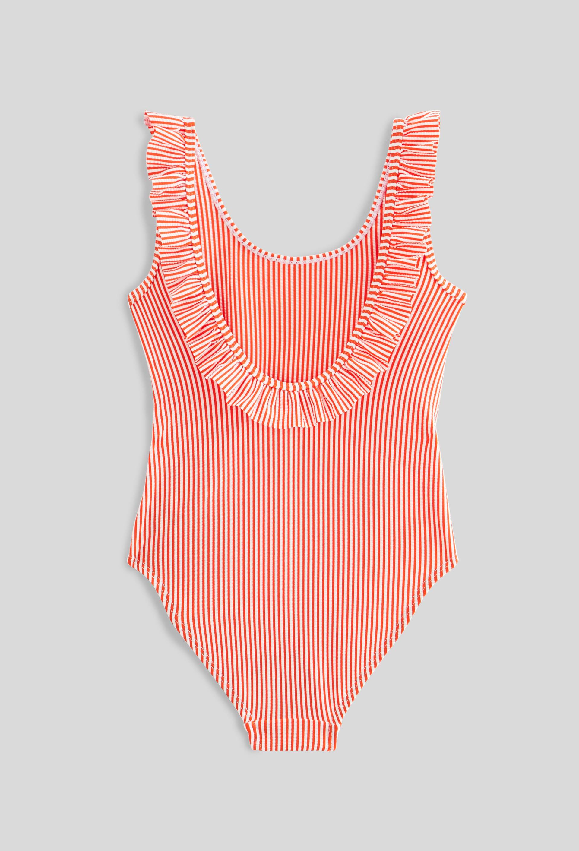 Maillot de bain 1 pi&egrave;ce ray&eacute;, Orange, large image number 1