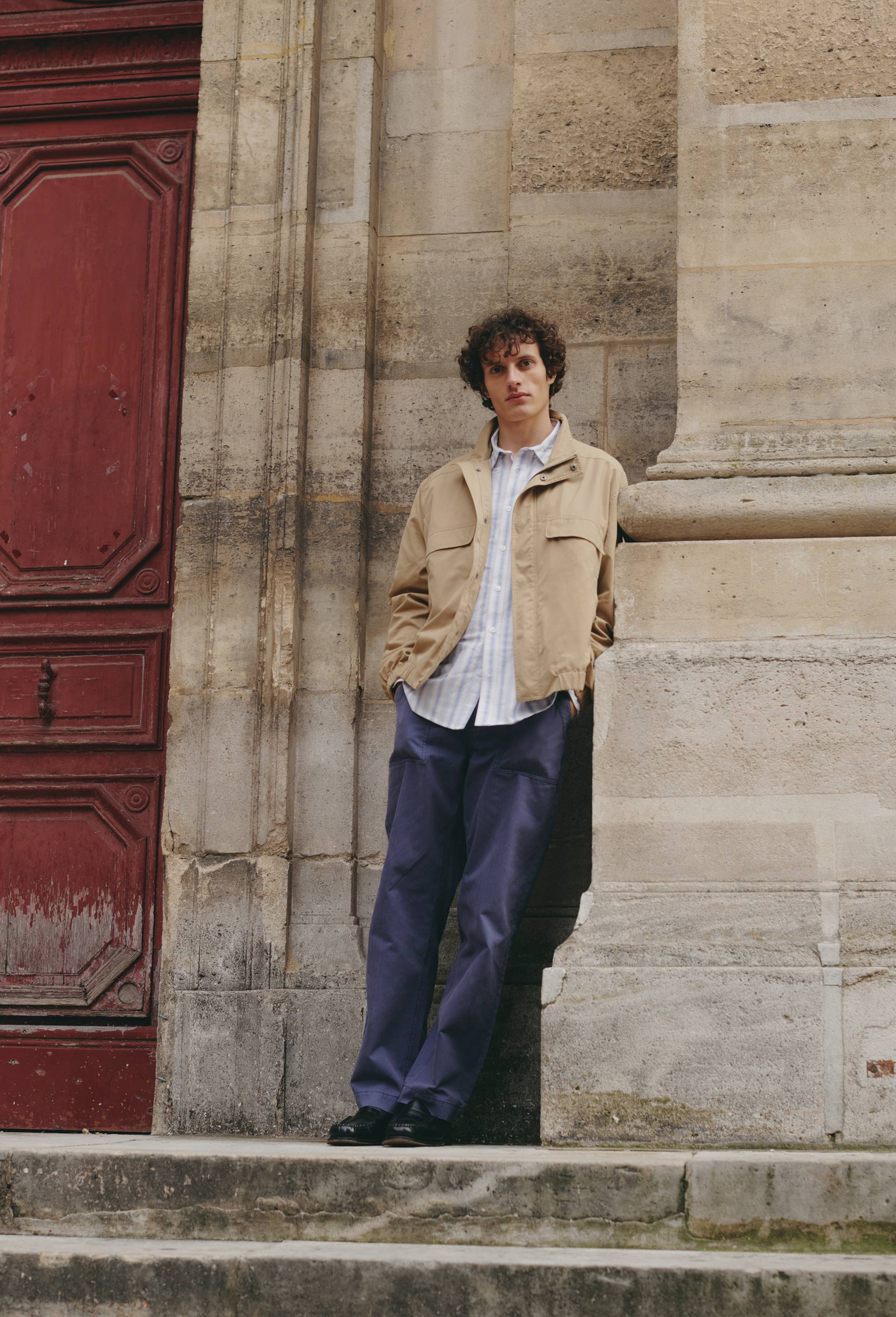 Blouson col montant, Beige, large image number 0