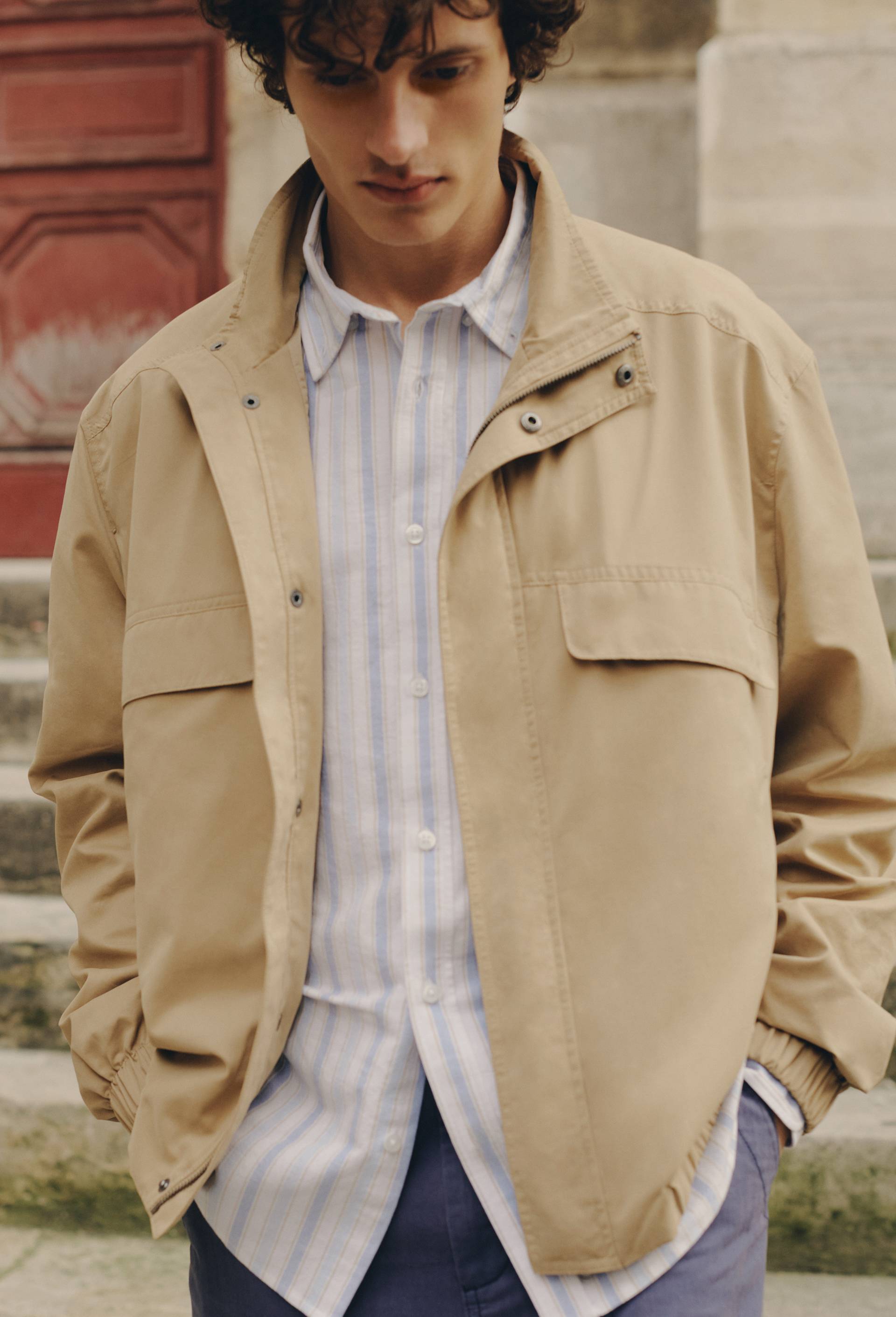 Blouson col montant, Beige, large image number 1