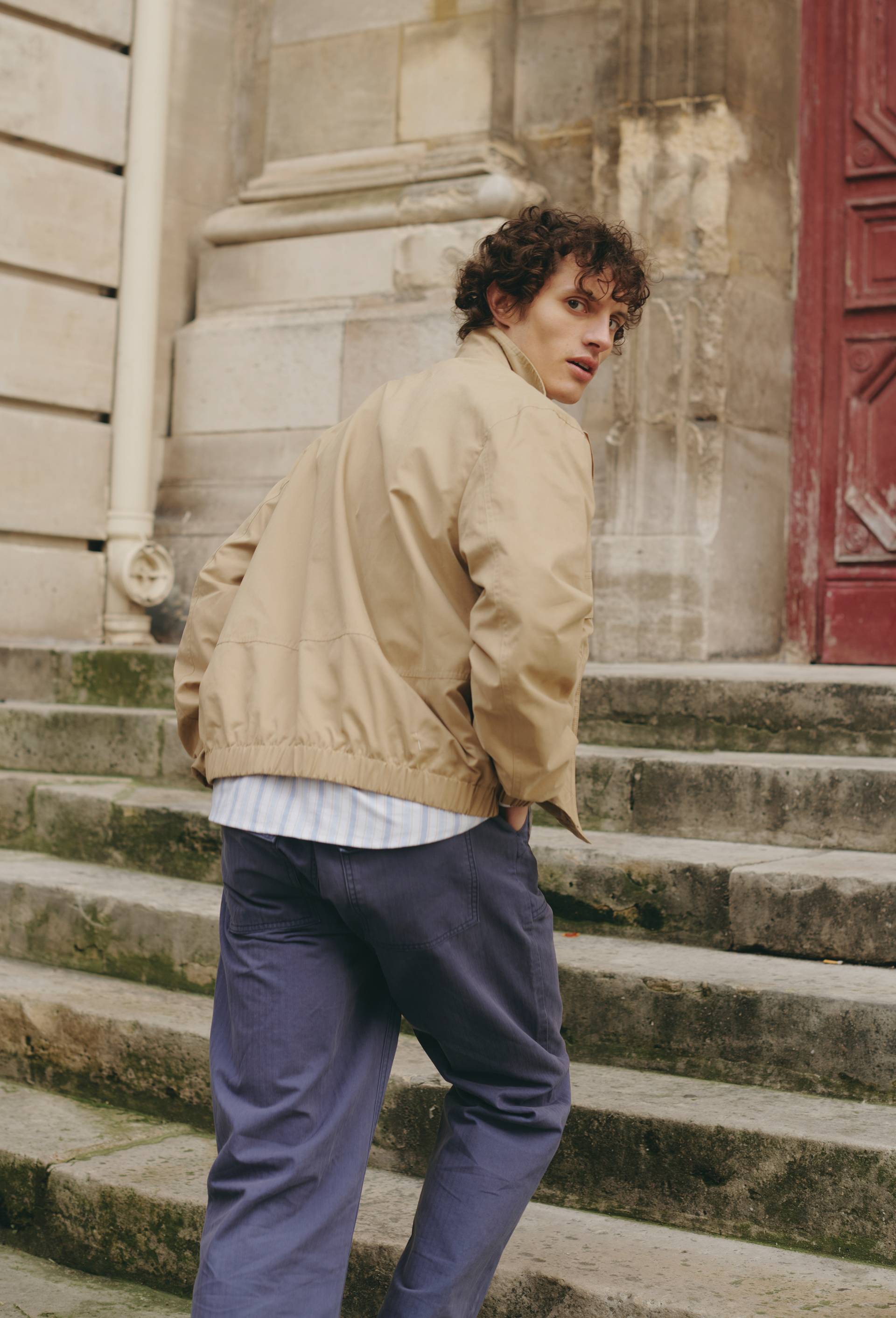 Blouson col montant, Beige, large image number 2