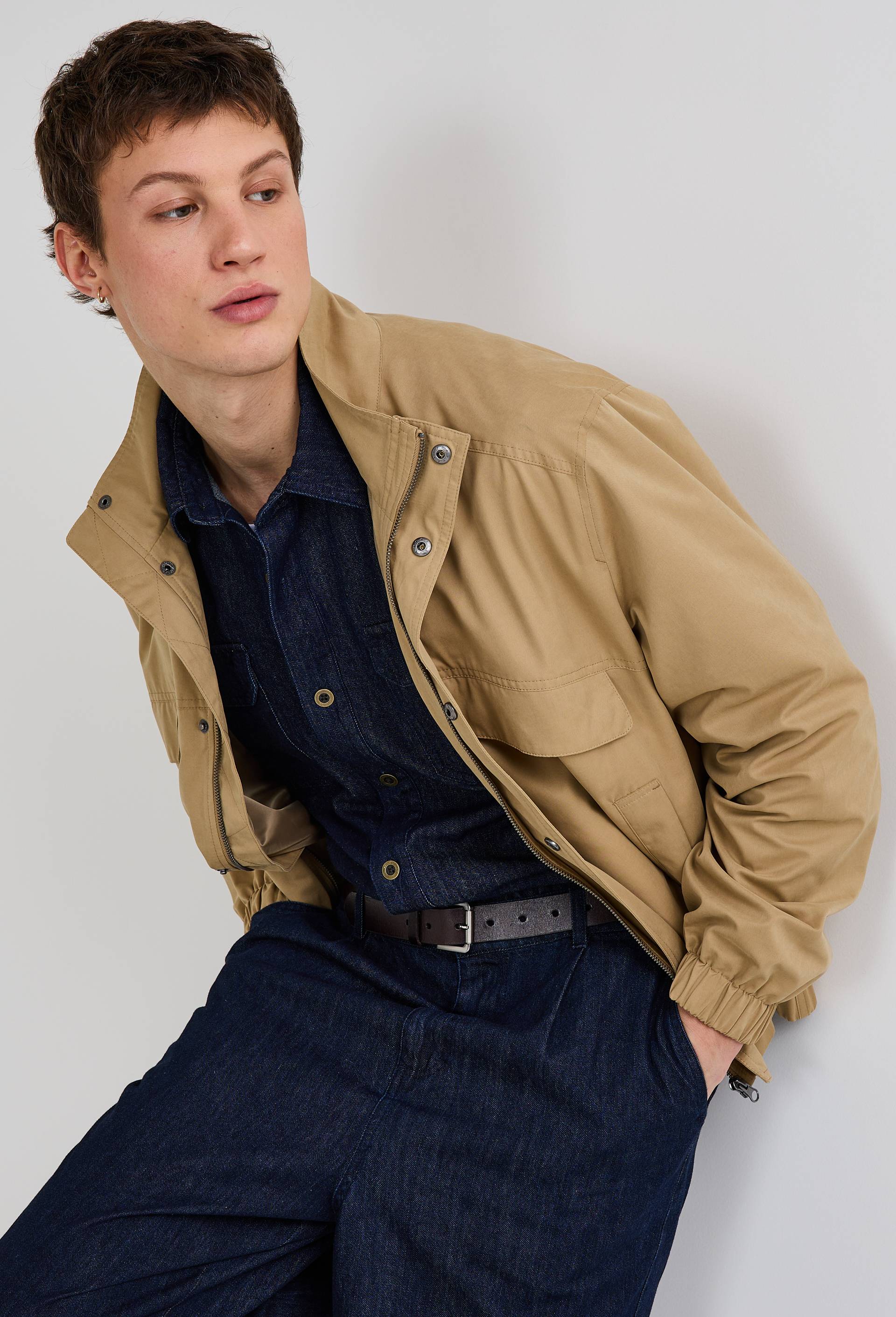 Blouson col montant, Beige, large image number 3