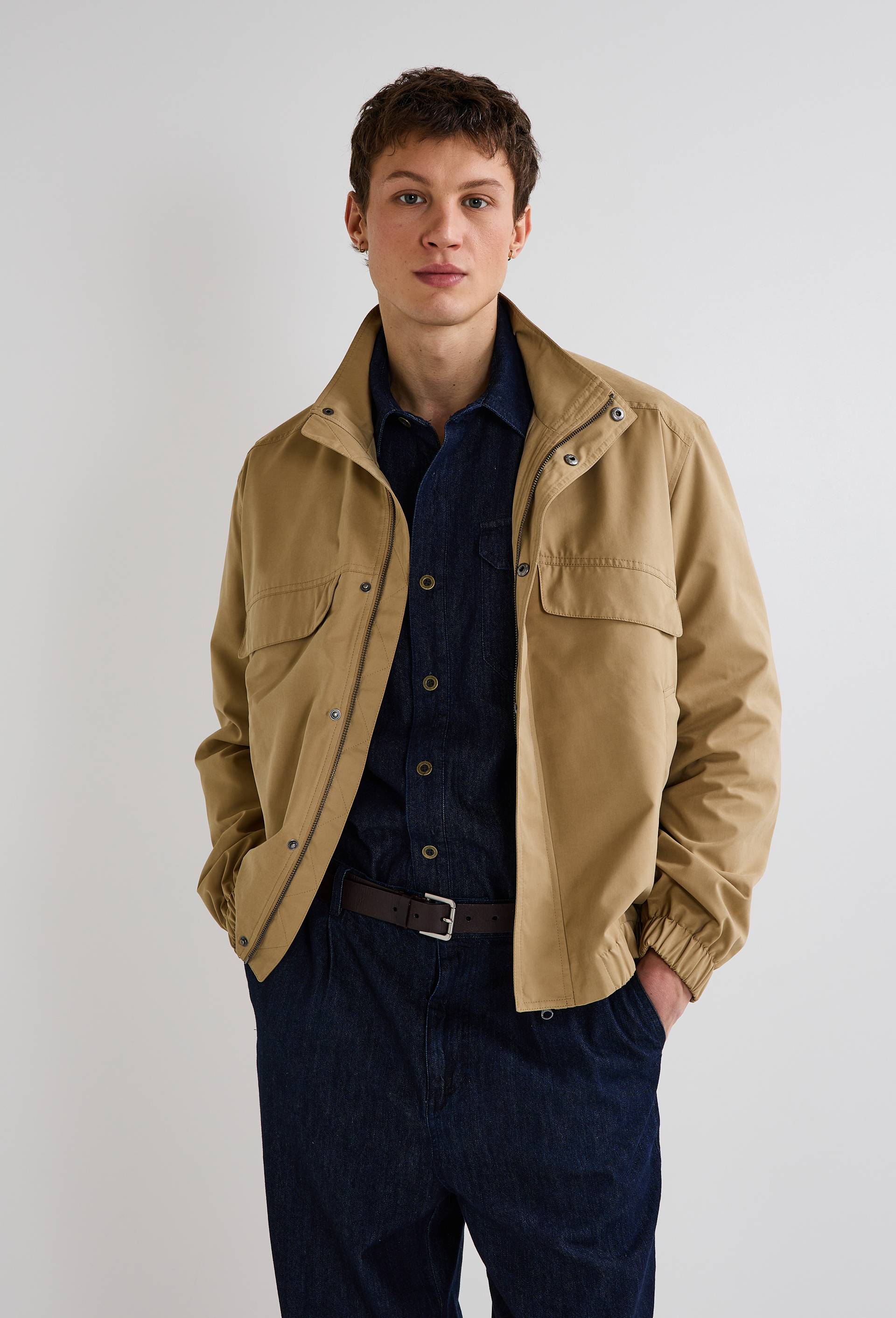 Blouson col montant, Beige, large image number 4