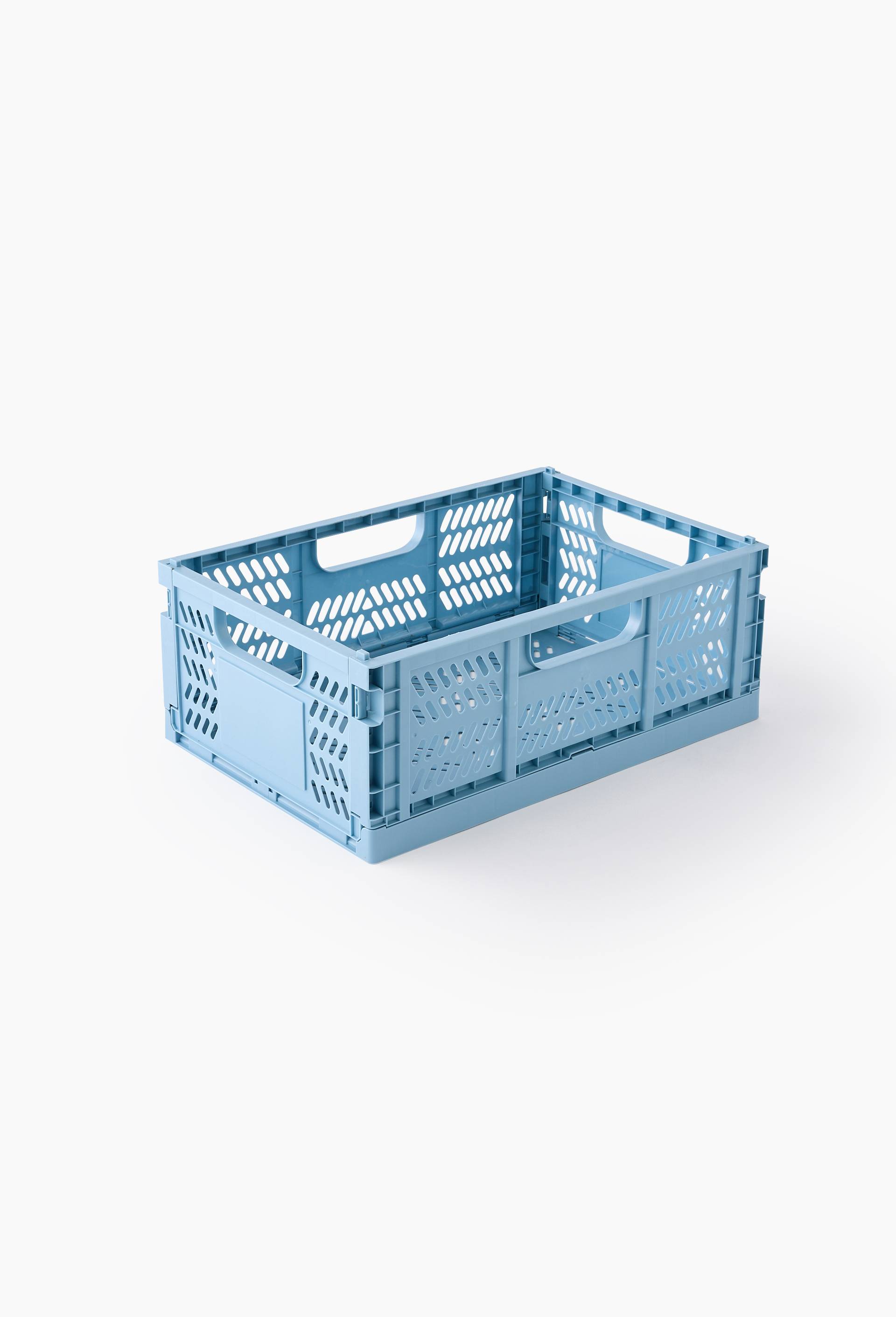 Caisse de rangement pliable en plastique recyclé, 43x29.2x16.5cm, BLEU, large image number 0.0