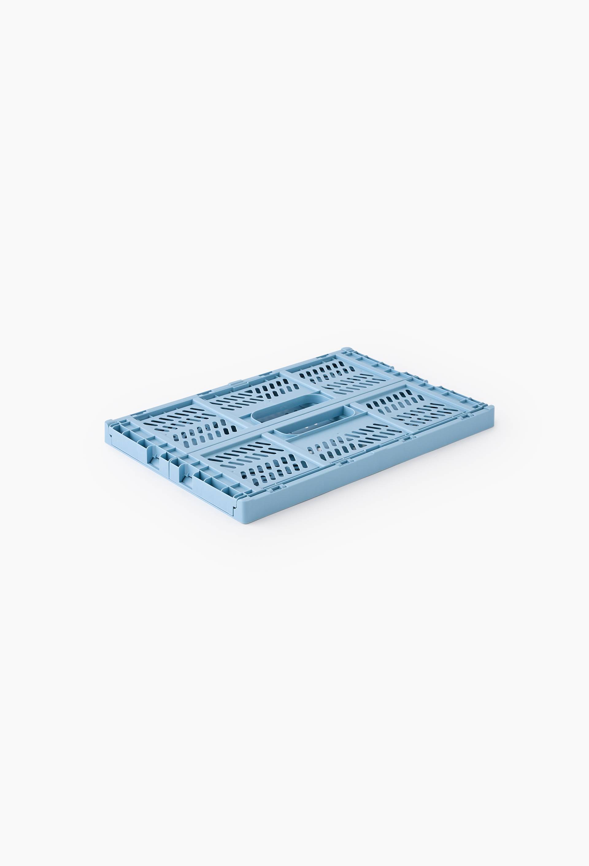 Caisse de rangement pliable en plastique recyclé, 43x29.2x16.5cm, BLEU, large image number 1