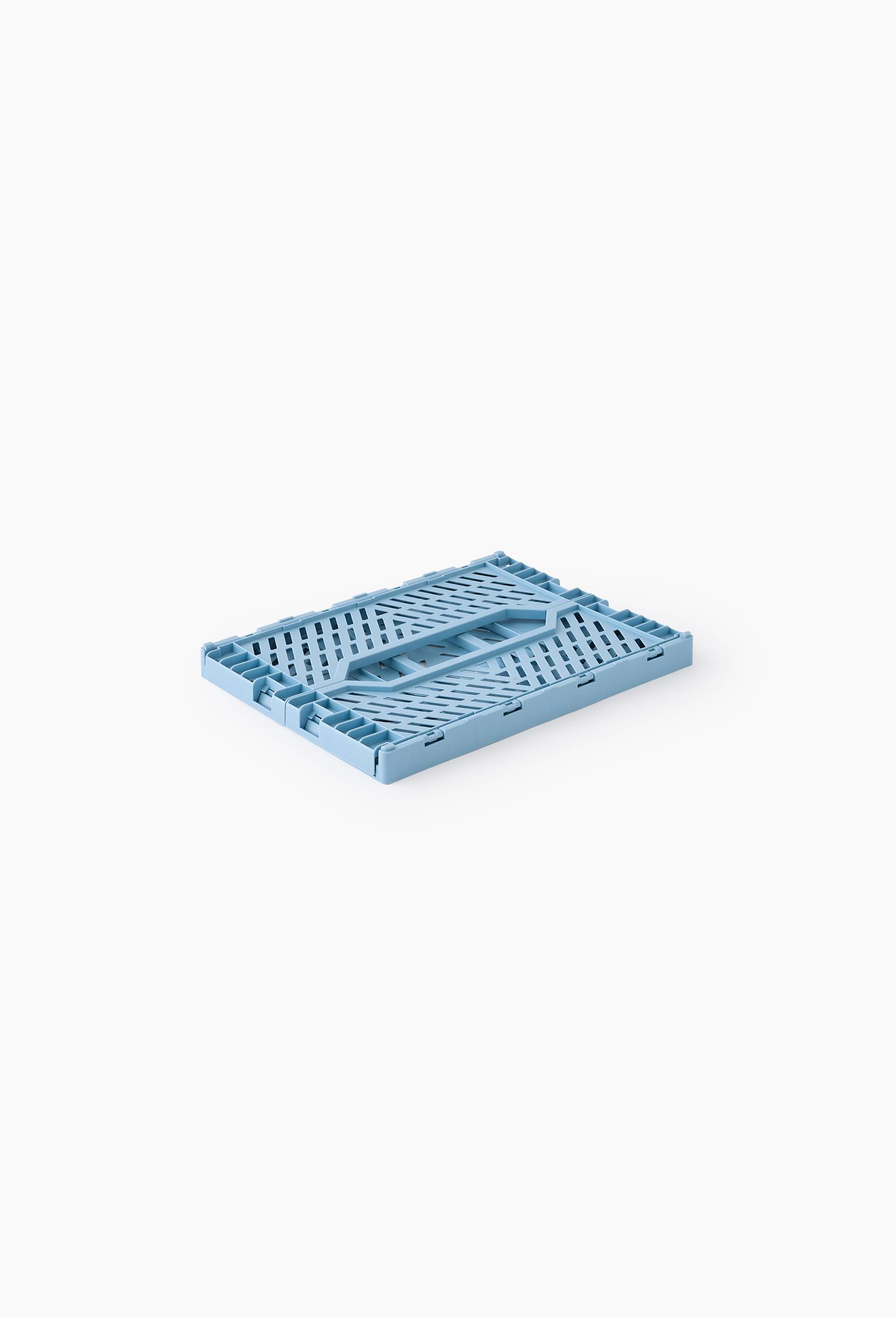 Caisse de rangement pliable en plastique recyclé, 34x24.8x14.7cm, Bleu, large image number 1