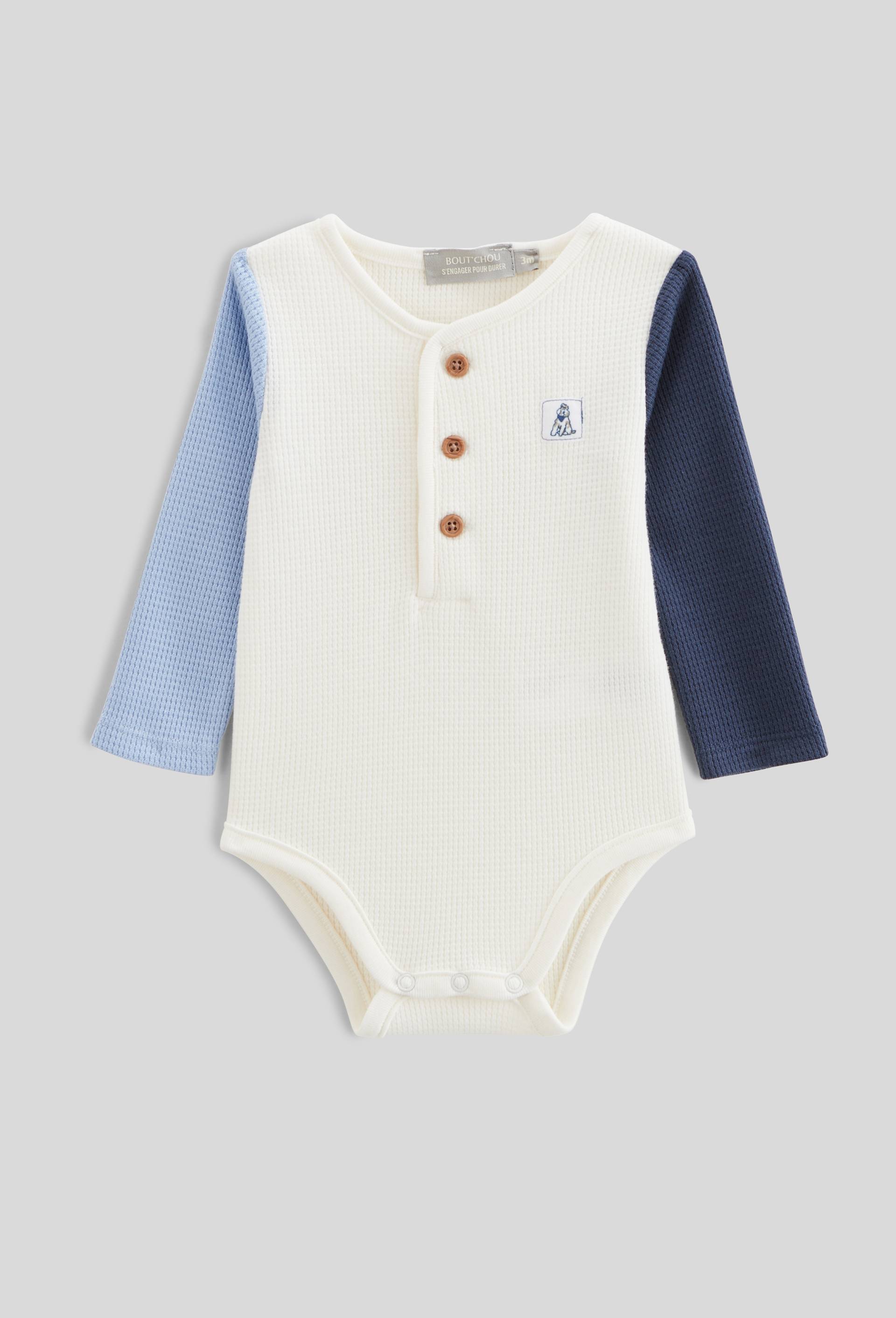 Body manches longues colorblock, Bleu fonc&eacute;, large image number 0