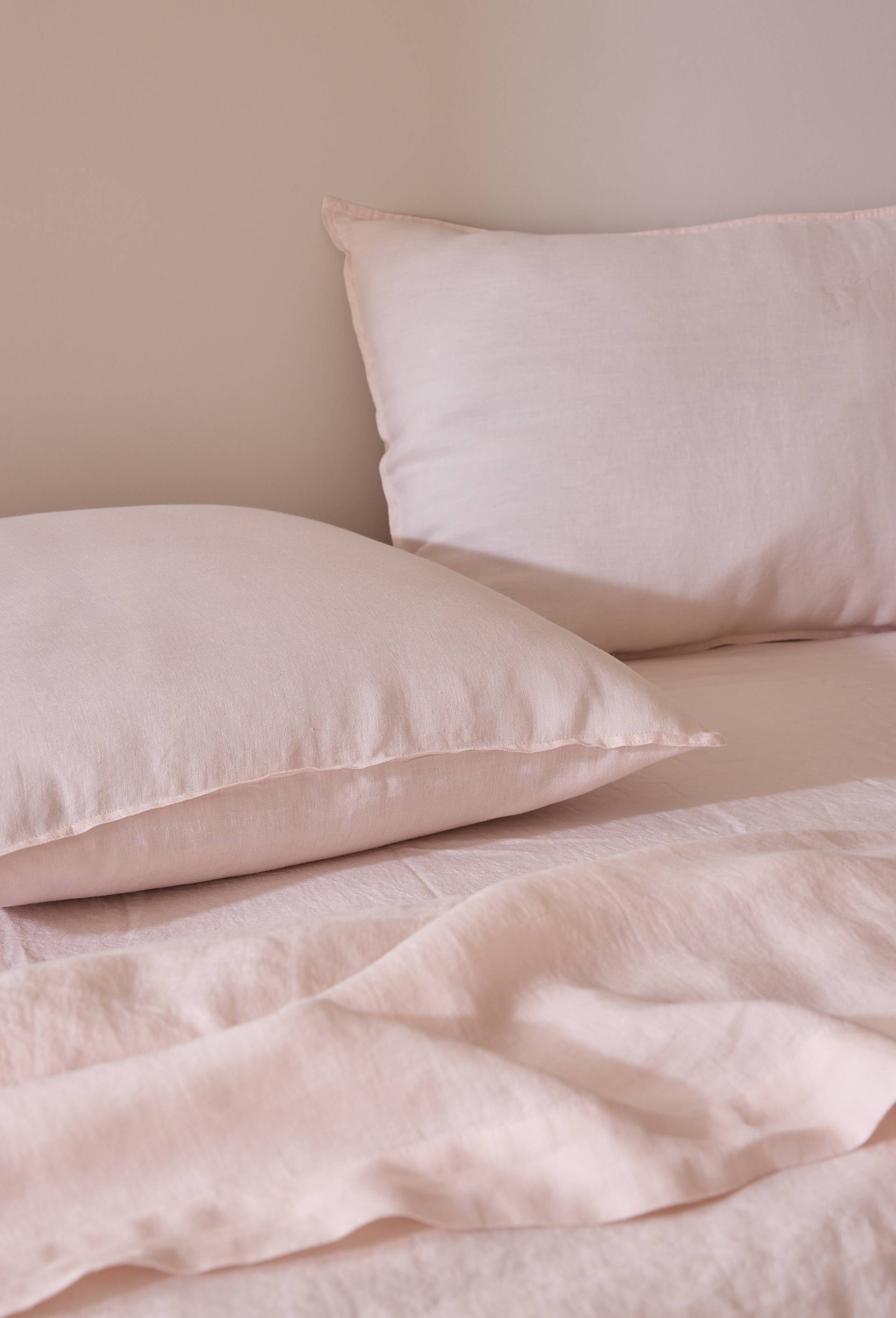 Taie d'oreiller, 100% lin, Rose clair, swatch image