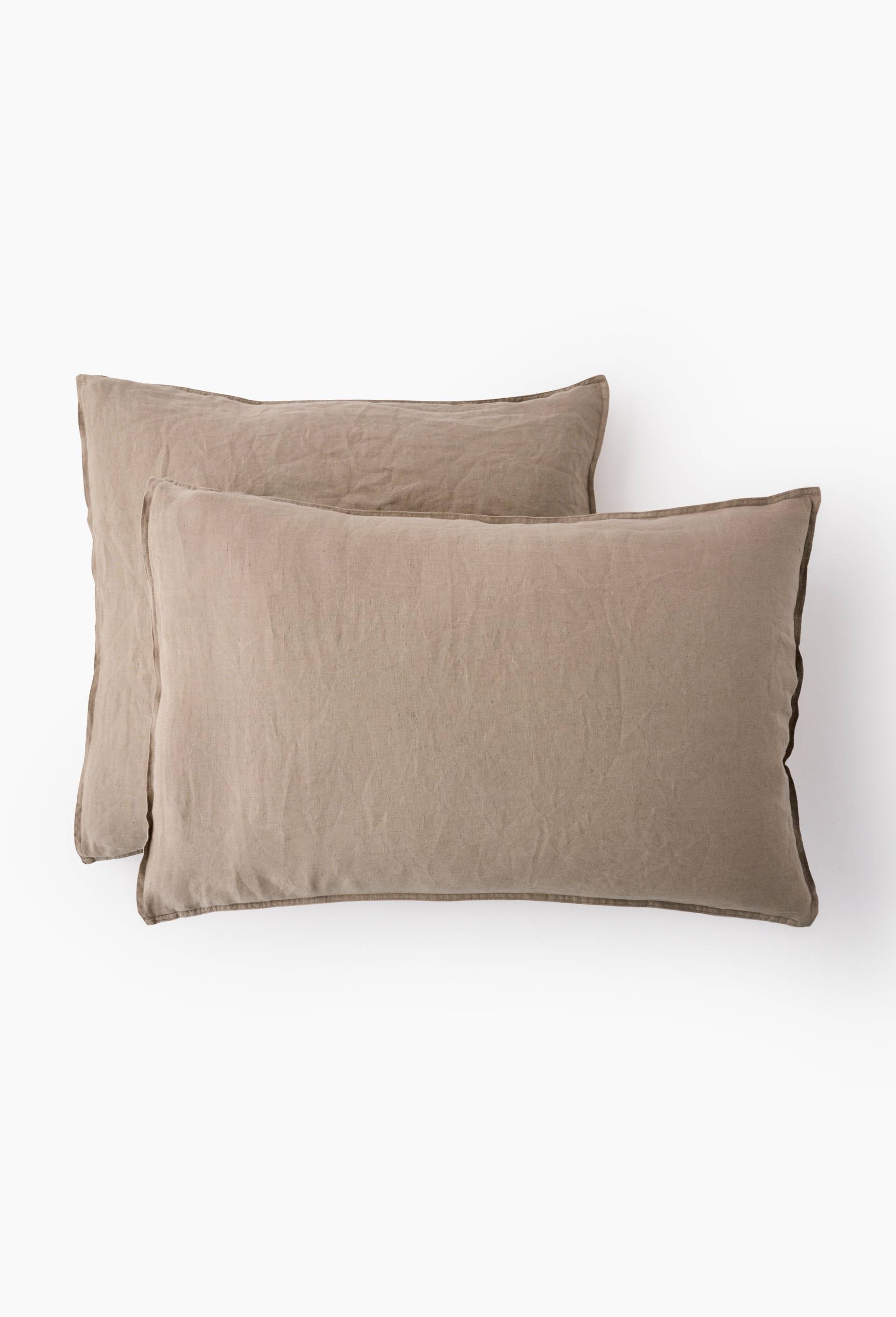 Taie d'oreiller, 100% lin, Gris, large