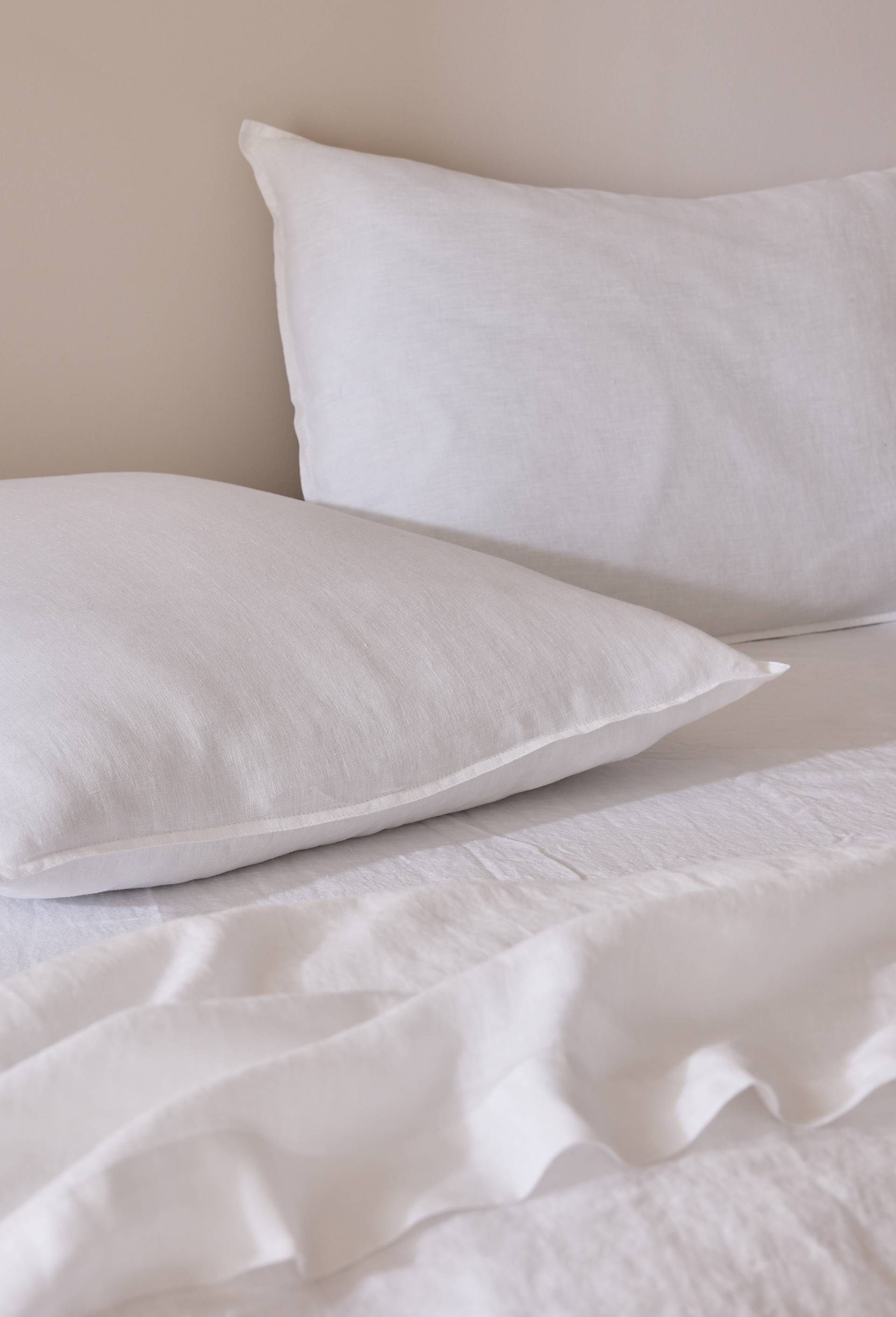 Taie d'oreiller, 100% lin, Blanc, large