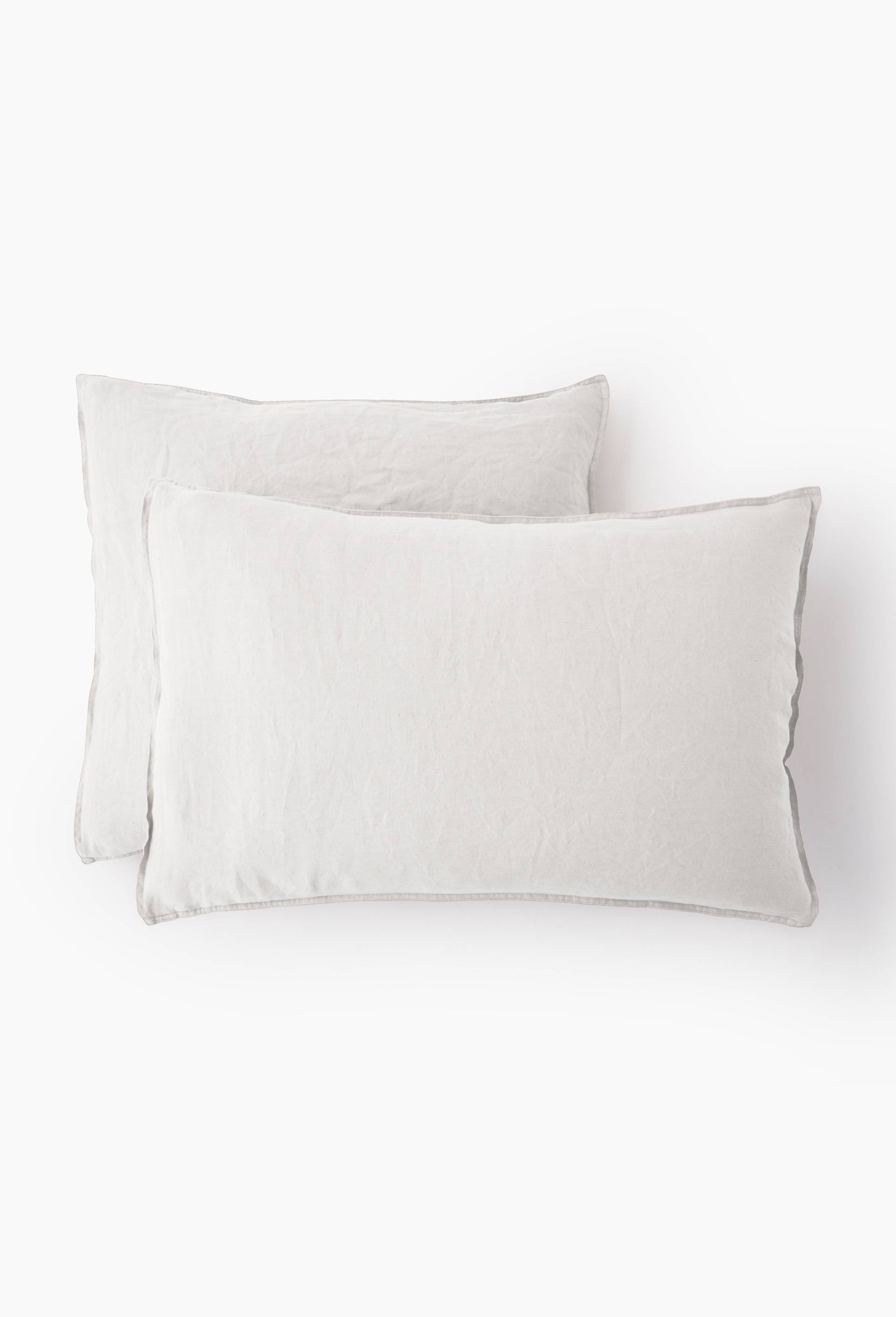 Taie d'oreiller, 100% lin, Blanc, large