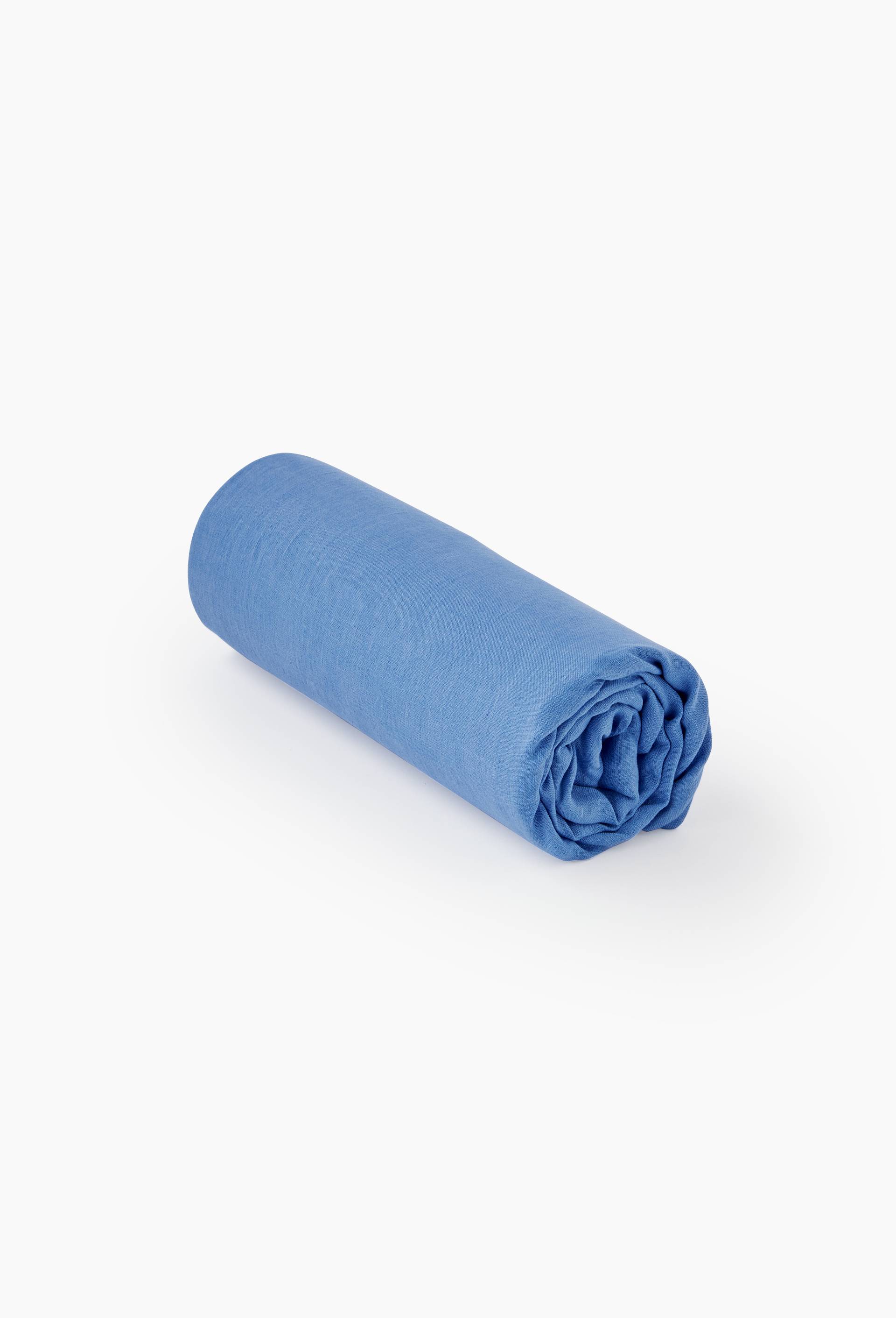 Drap housse, 100% lin, Exclusivit&eacute; web, Bleu, large image number 1