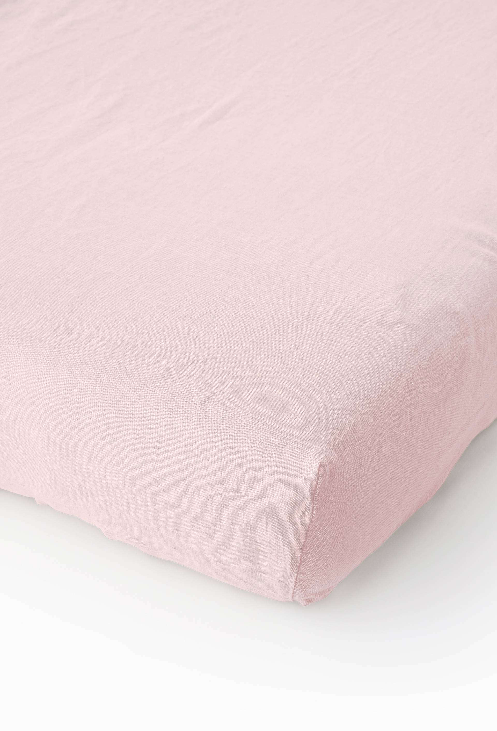 Drap housse, 100% lin, Exclusivit&eacute; web, Rose clair, large