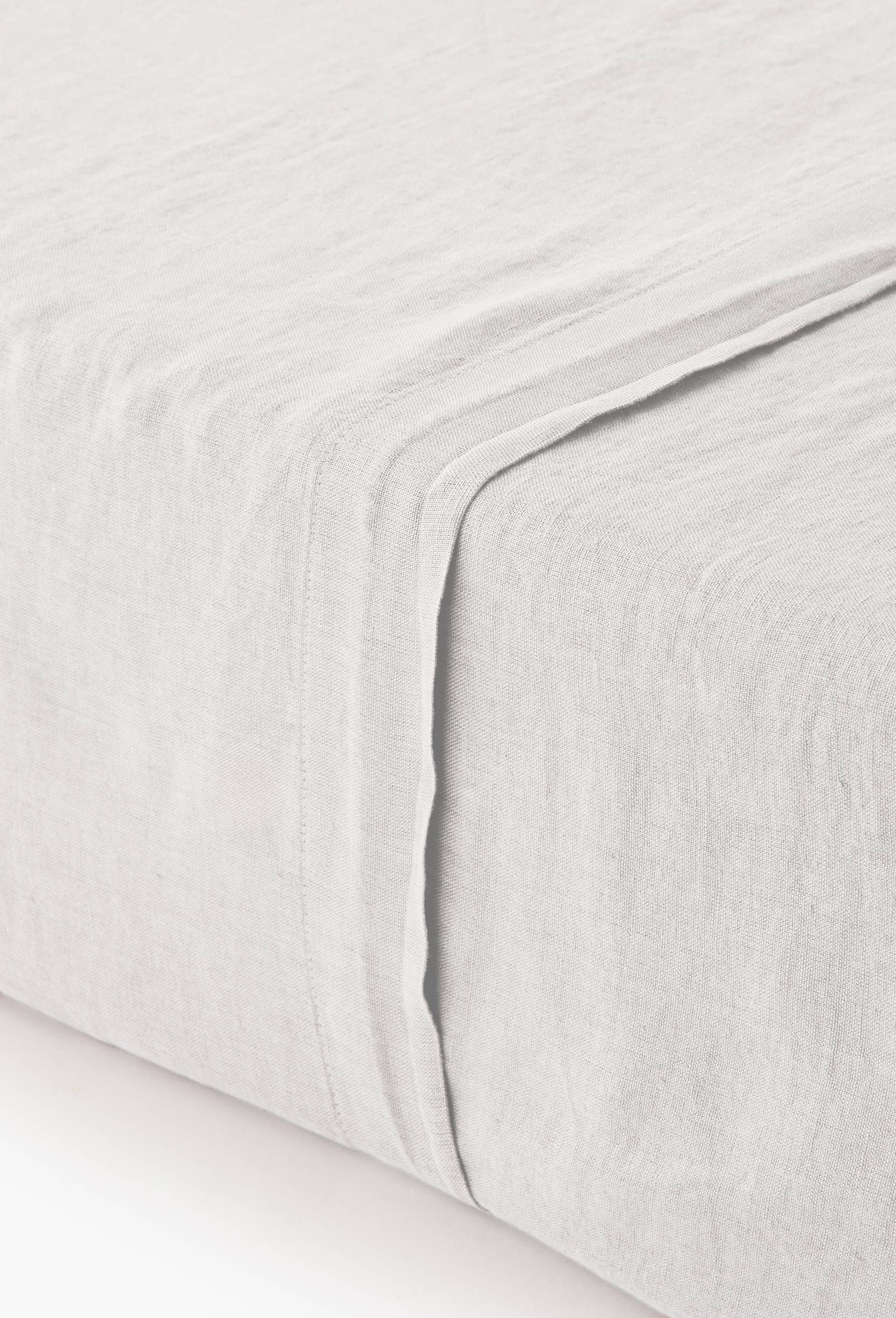 Drap plat, 100% lin, exclusivit&eacute; web, Blanc, large