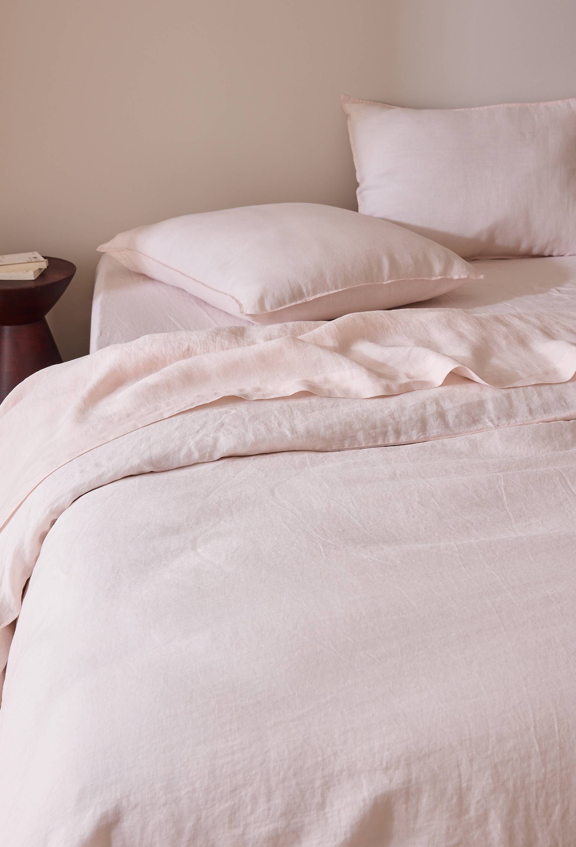 Drap plat, 100% lin, exclusivit&eacute; web, Rose clair, large image number 1