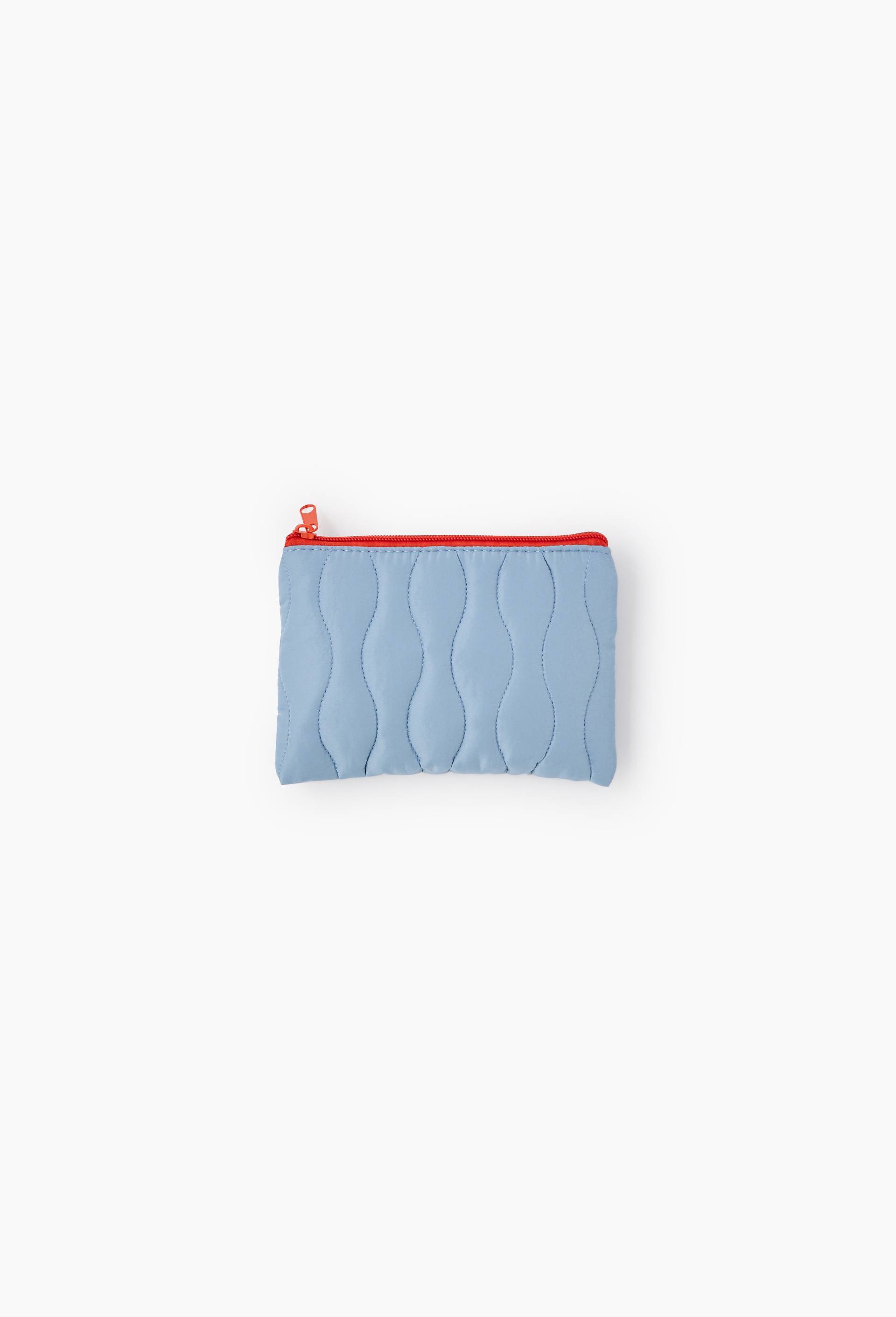 Trousse quilt&eacute;e en coton, Bleu, large image number 0