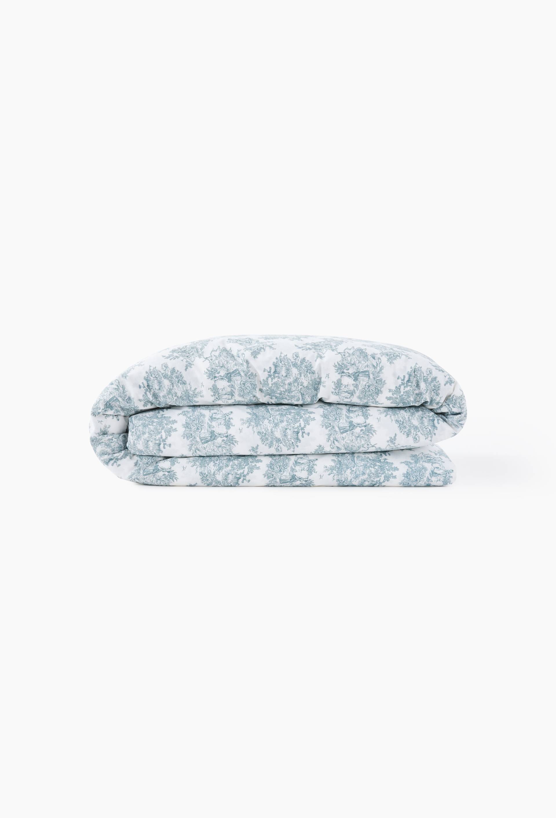 Housse de couette imprim&eacute;e, 100% coton bio GOTS, Vert clair, large image number 0