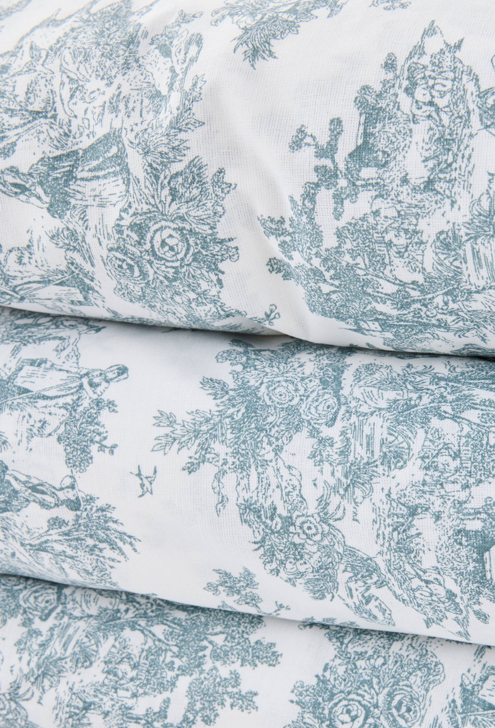 Housse de couette imprim&eacute;e, 100% coton bio GOTS, Vert clair, large image number 1