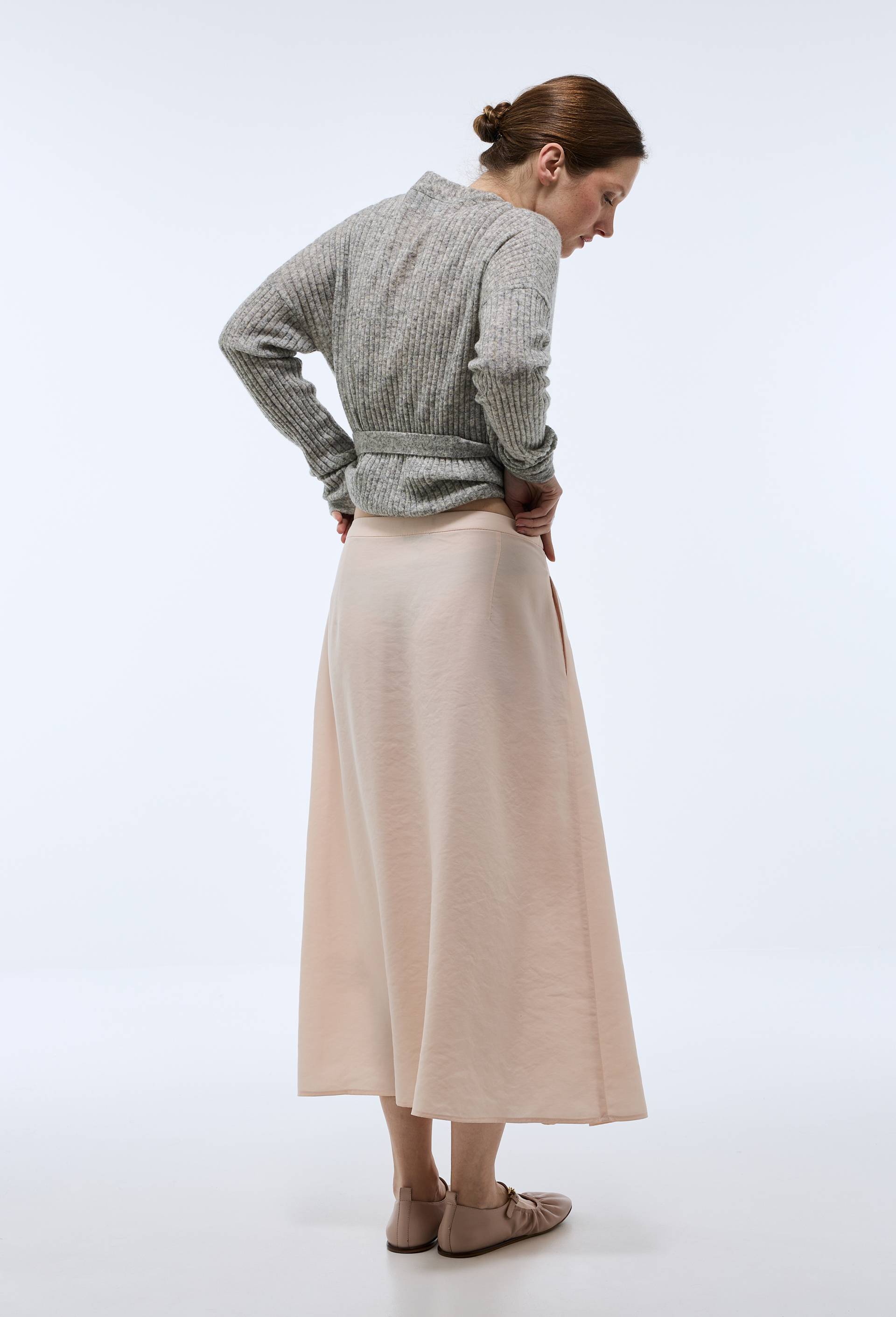 Jupe midi unie, Rose clair, large image number 1